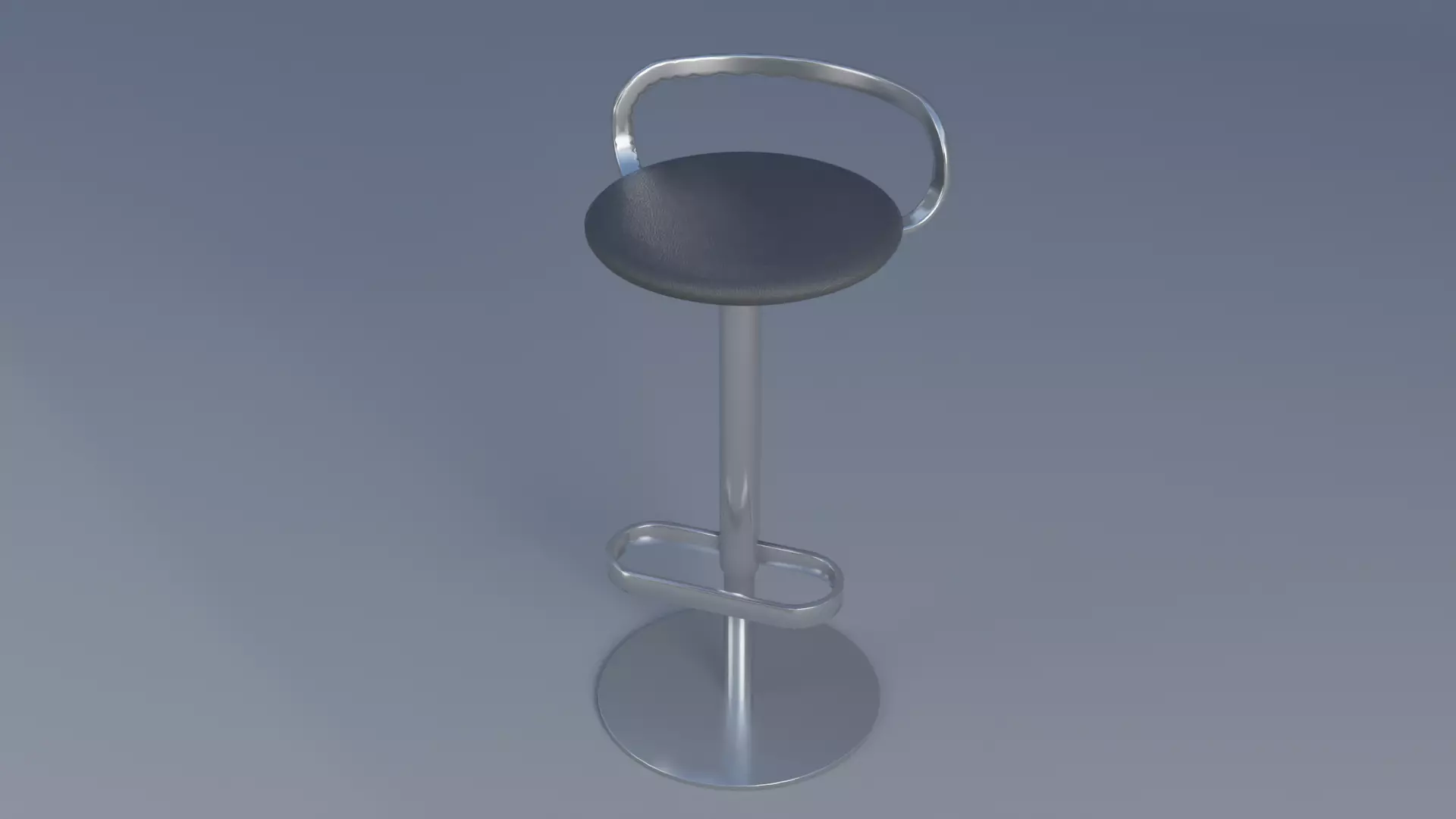 Bar Stool Low-poly 3D model_0