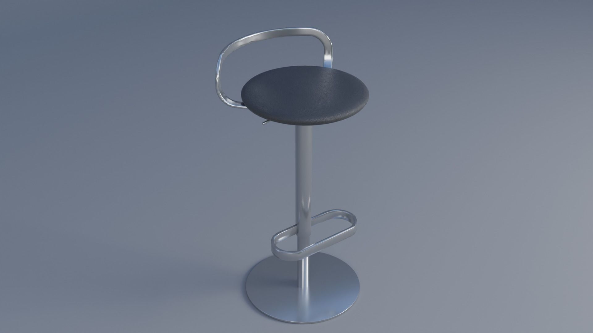 Bar Stool Low-poly 3D model_2