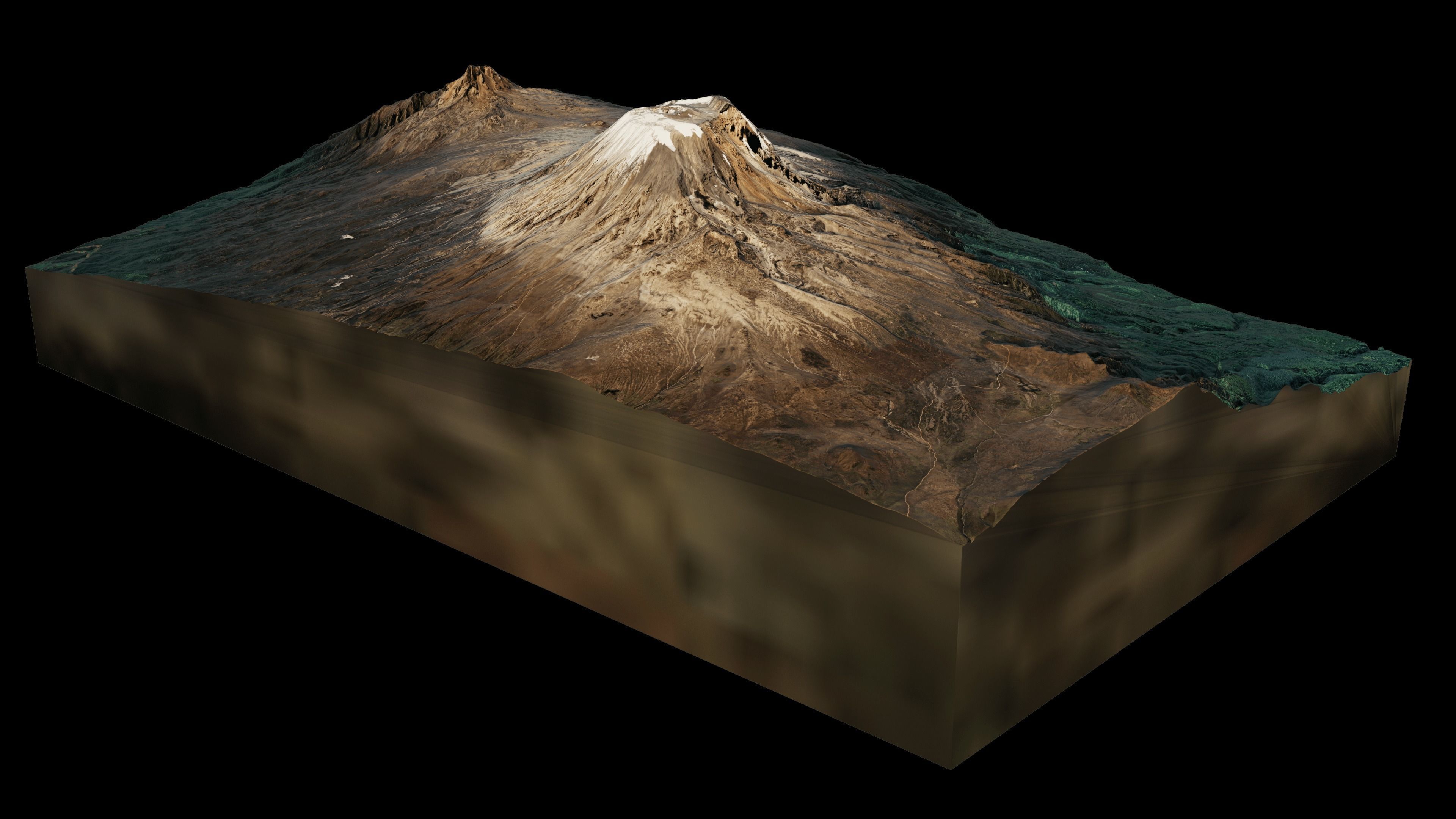 Mount Kilimanjaro terrain 3d model 3D model_3