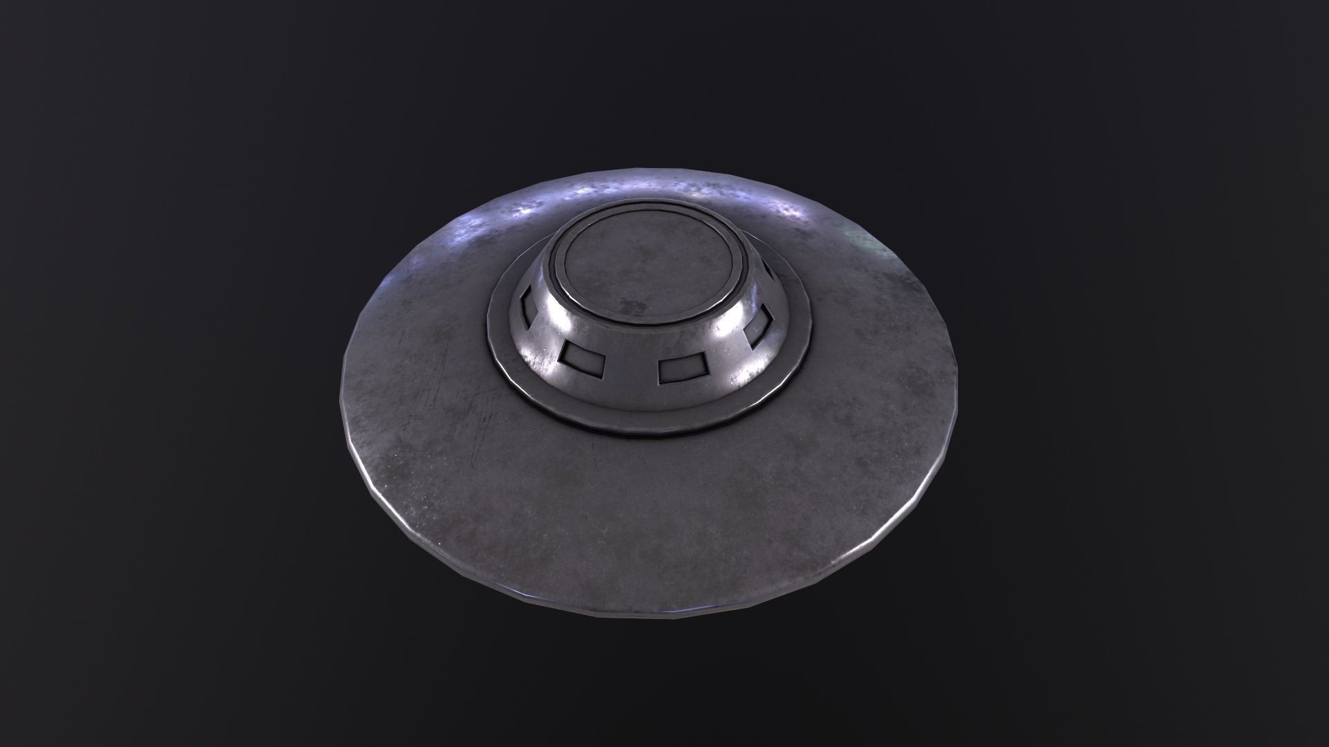 Flying Saucer 3D Model Low-poly 3D model_3