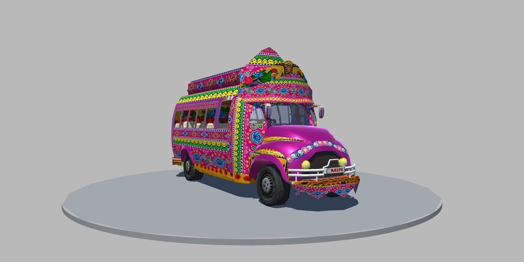 Bedford 1990 Bus Model Low-poly 3D model_4