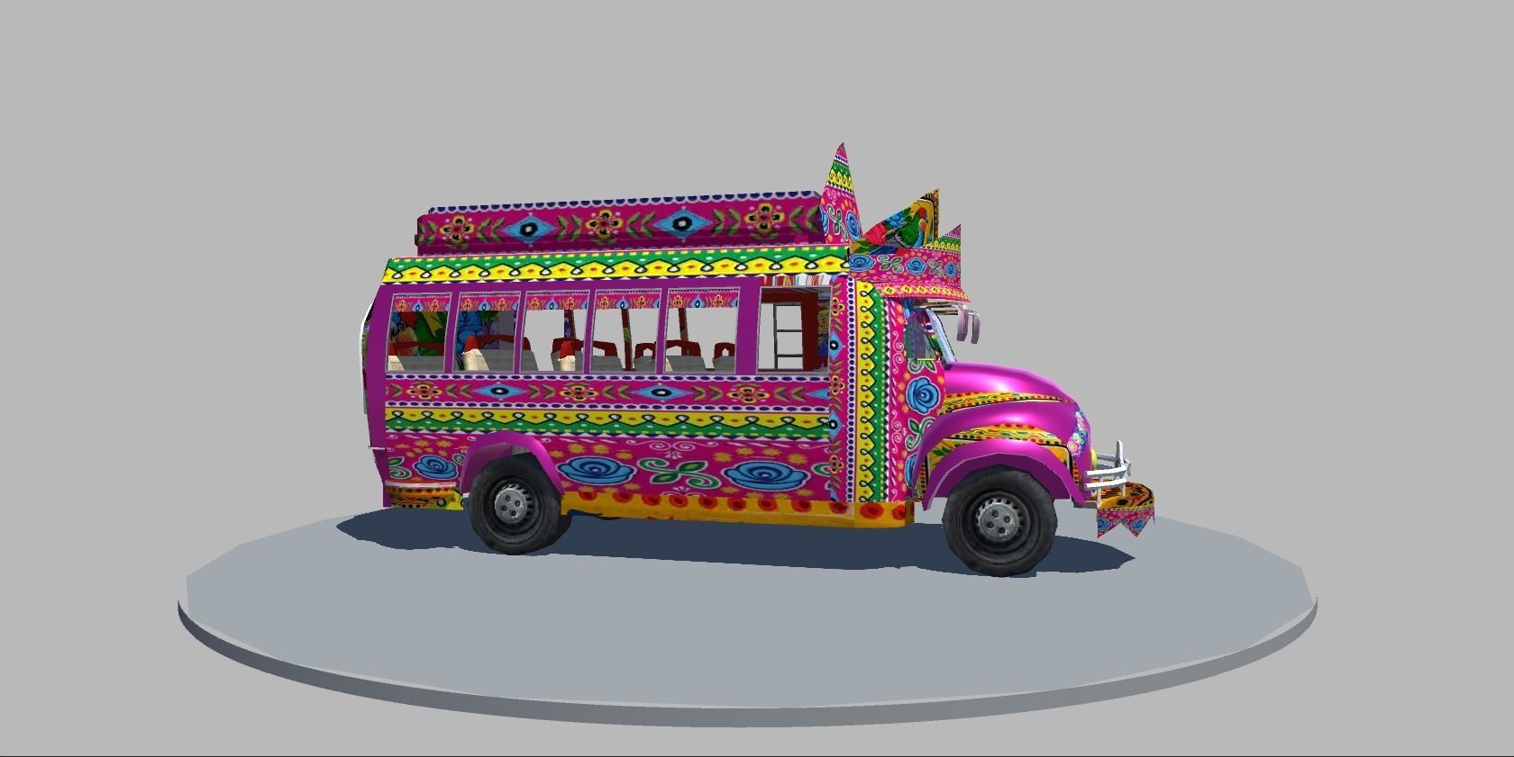 Bedford 1990 Bus Model Low-poly 3D model_3