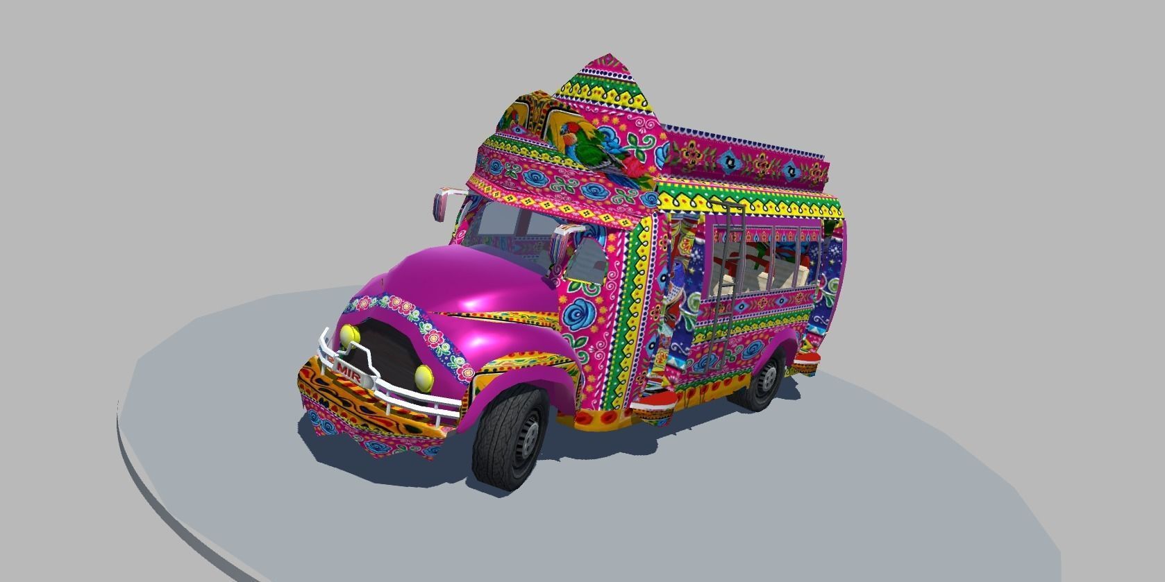 Bedford 1990 Bus Model Low-poly 3D model_1