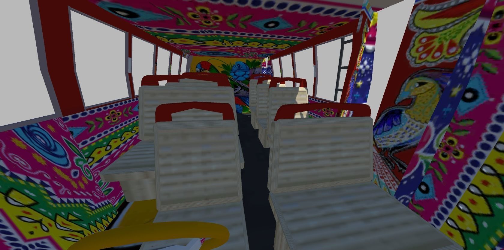 Bedford 1990 Bus Model Low-poly 3D model_15