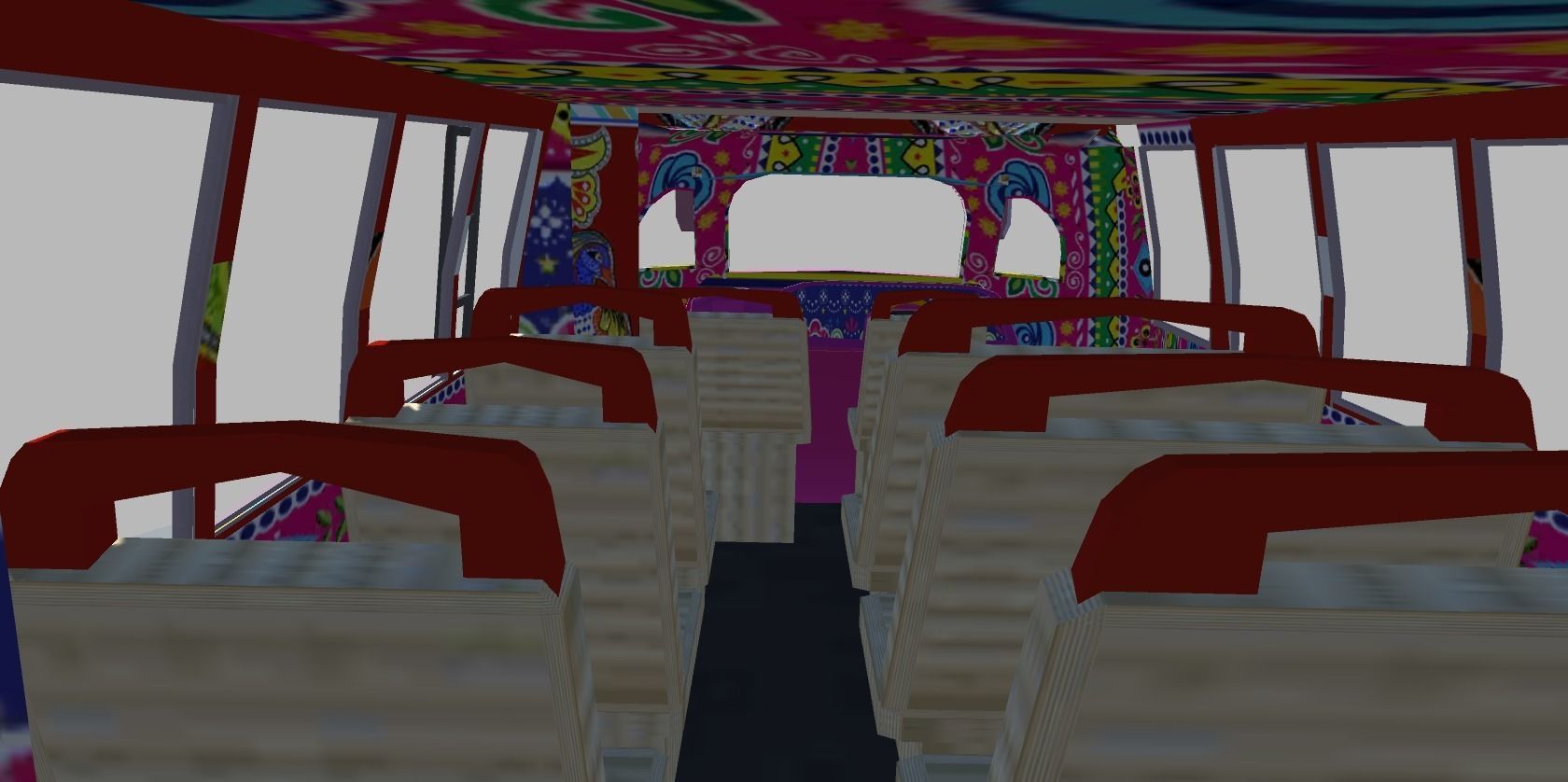 Bedford 1990 Bus Model Low-poly 3D model_17