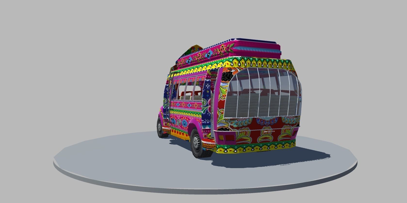 Bedford 1990 Bus Model Low-poly 3D model_8