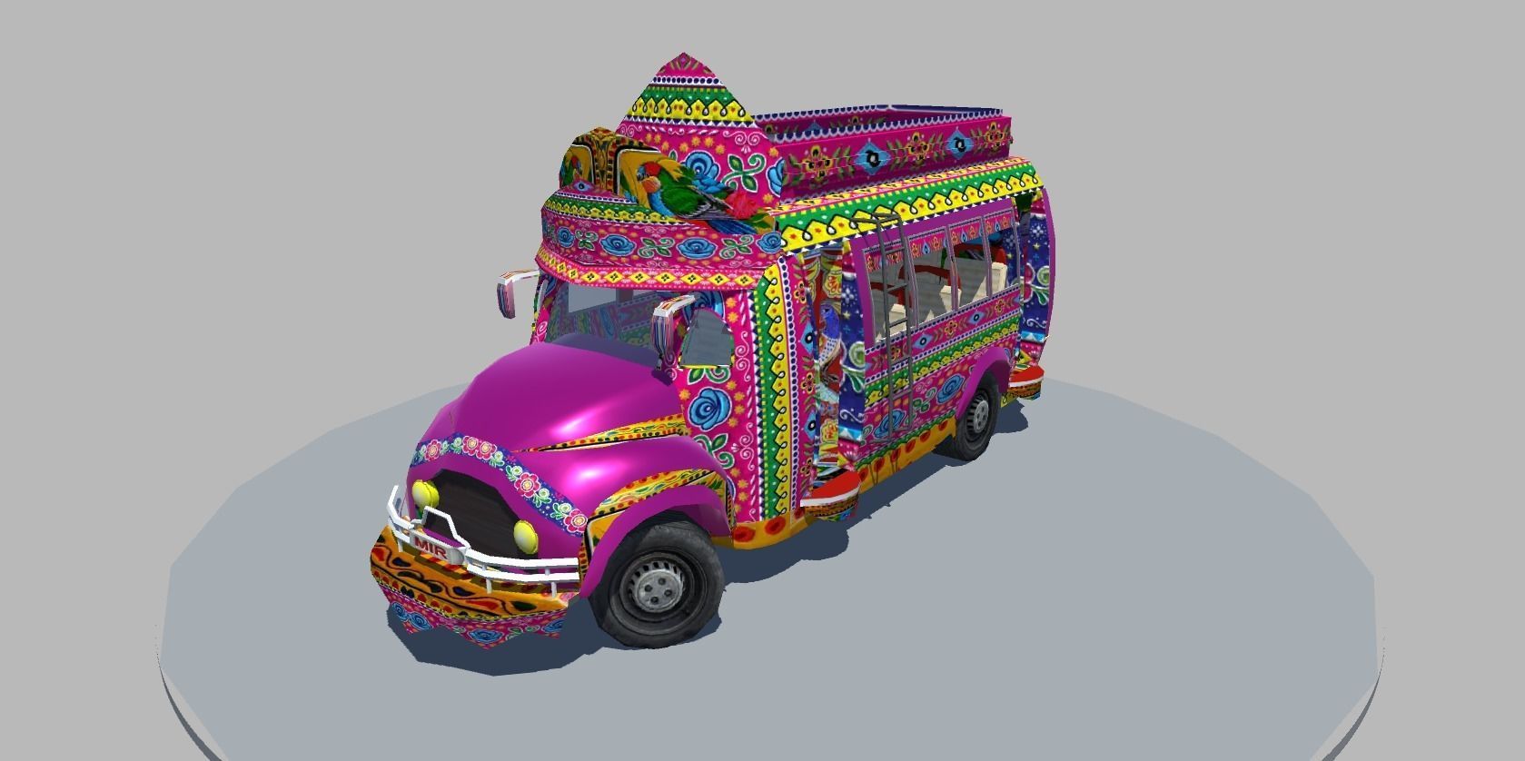 Bedford 1990 Bus Model Low-poly 3D model_10