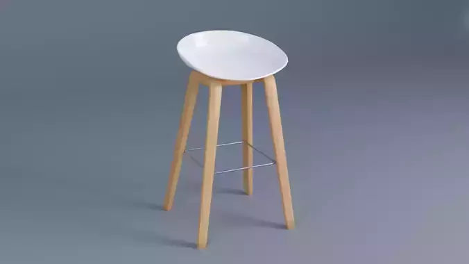 Bar Stool Low-poly 3D model