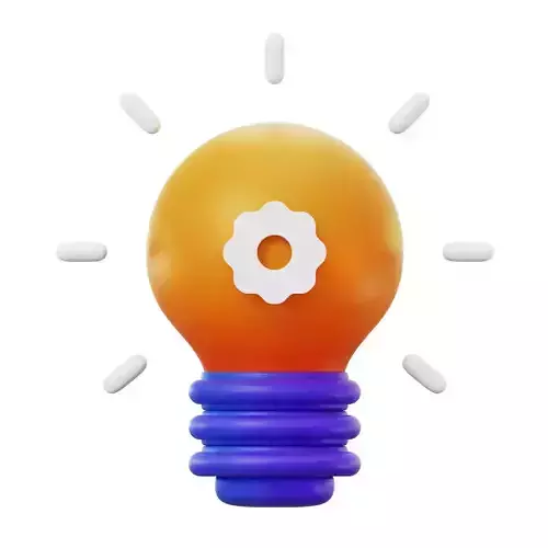 3d Business Idea Light Bulb