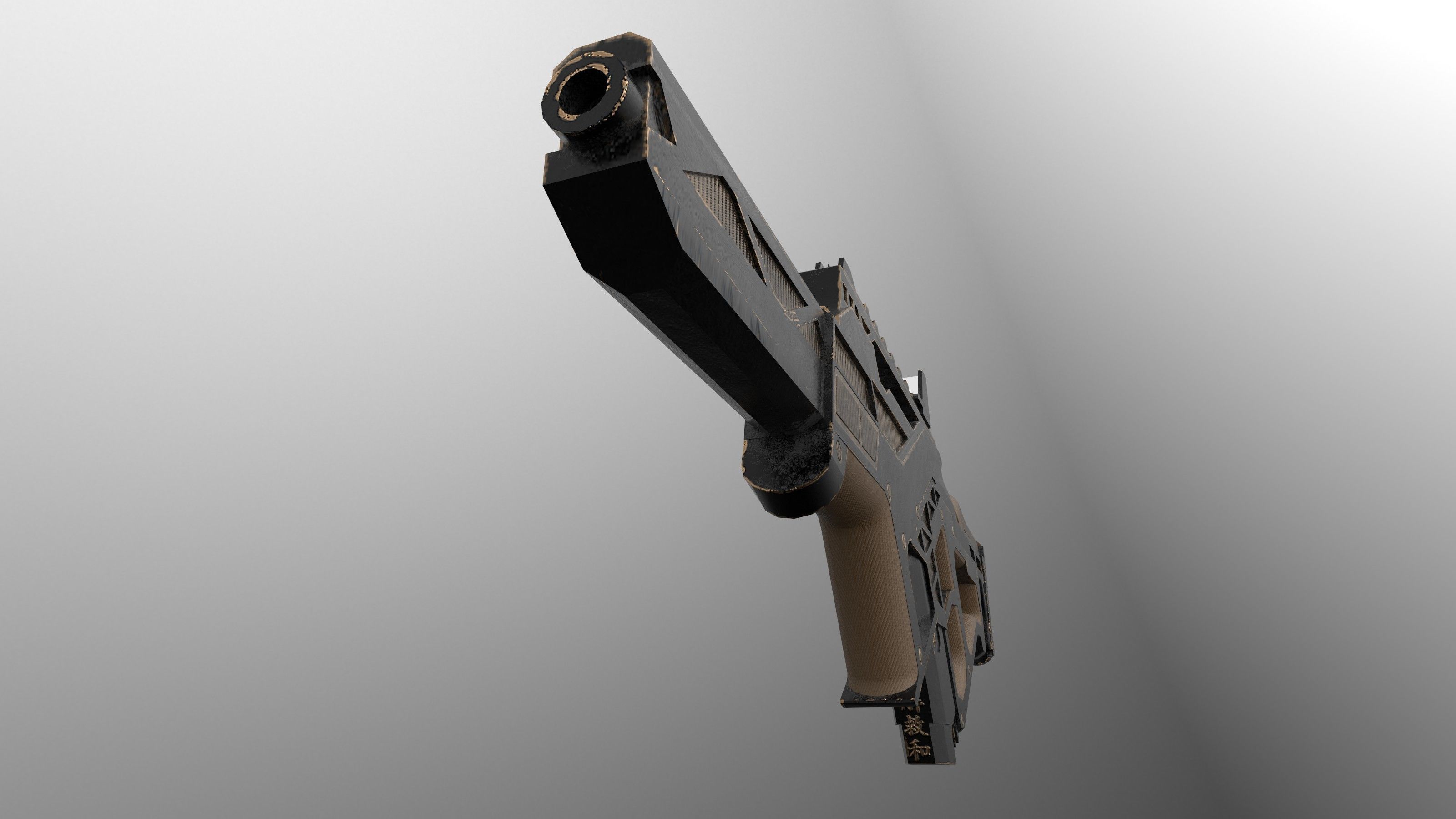 Plasma Gun Low-poly 3D model_7