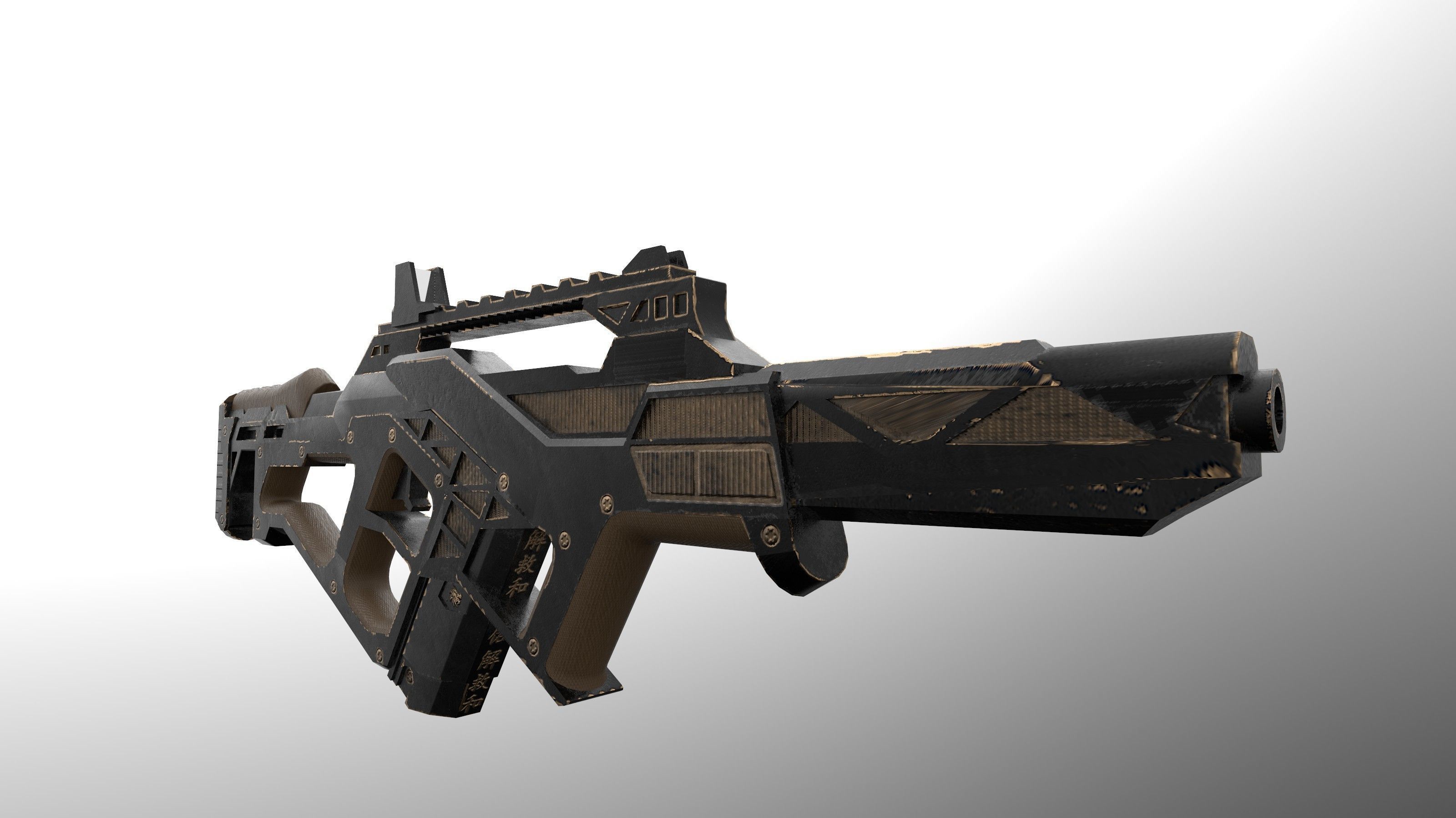 Plasma Gun Low-poly 3D model_6