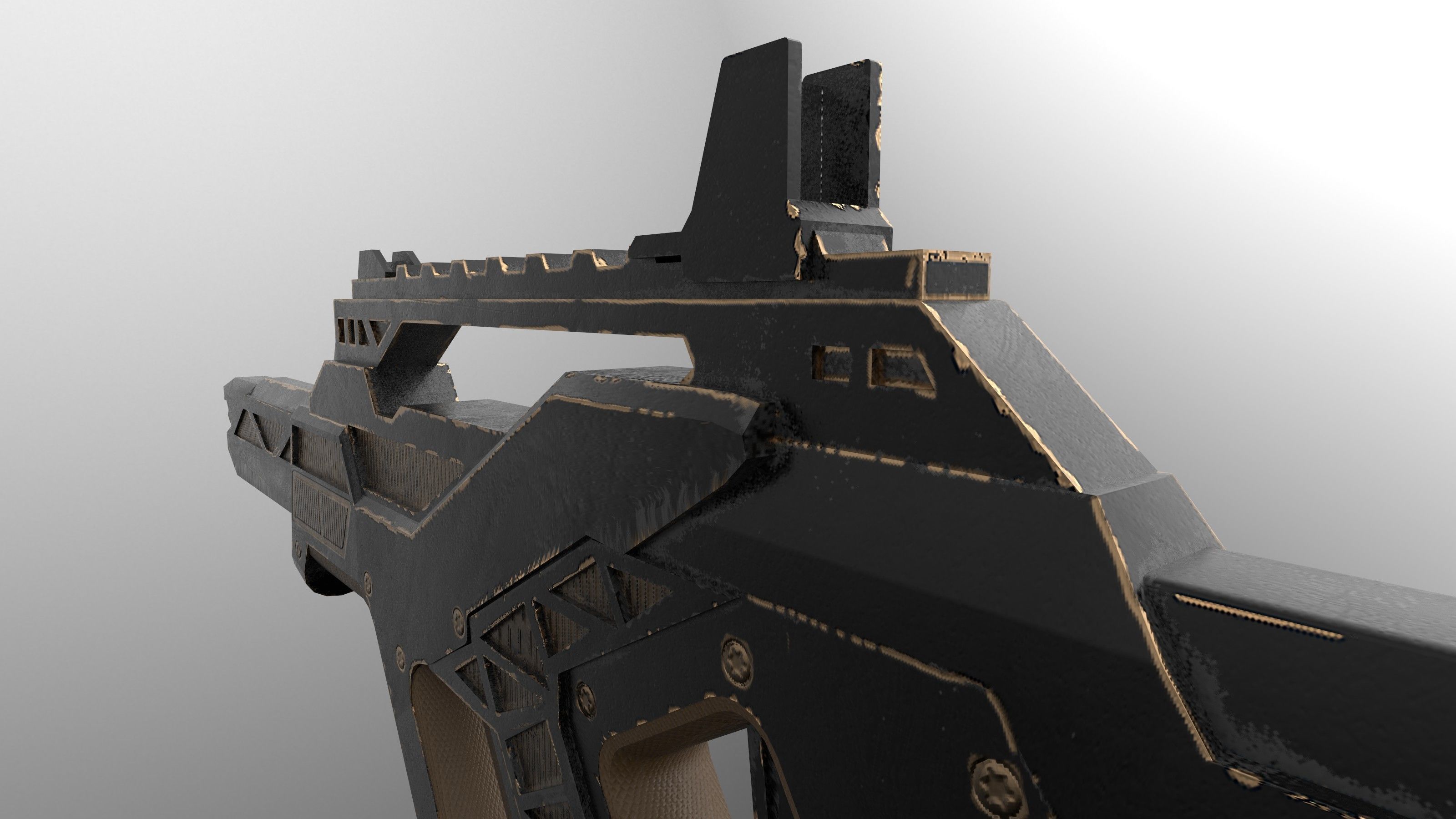Plasma Gun Low-poly 3D model_3