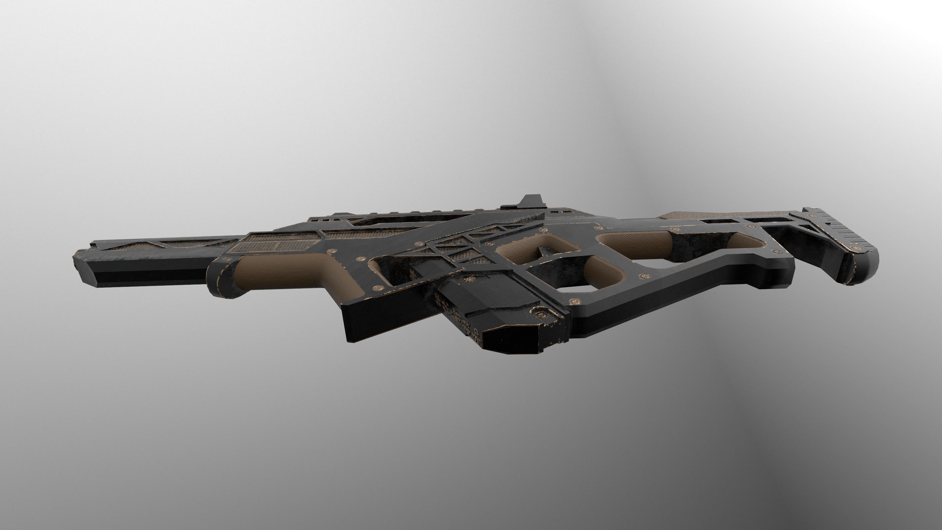 Plasma Gun Low-poly 3D model_8