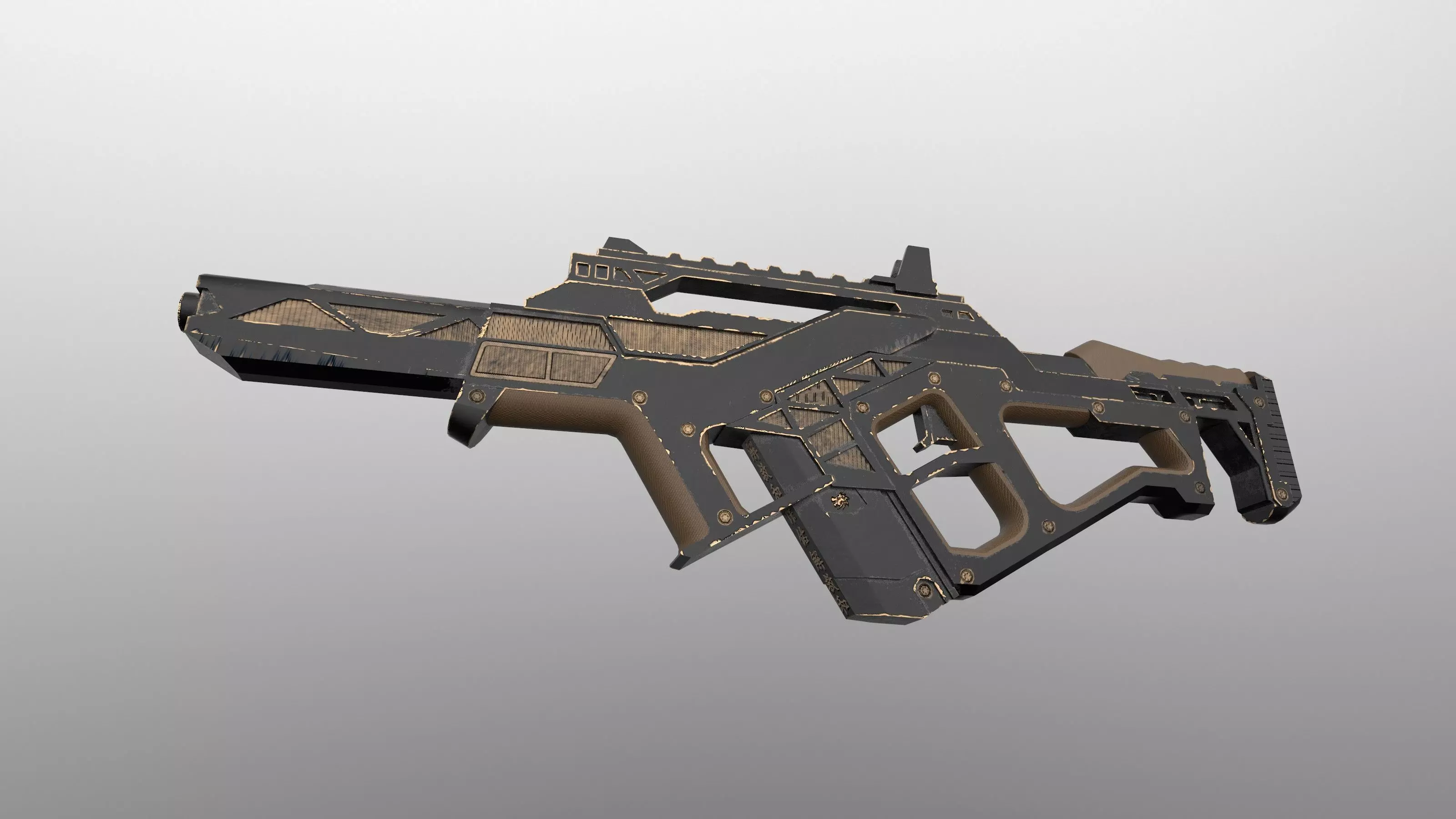 Plasma Gun Low-poly 3D model_0