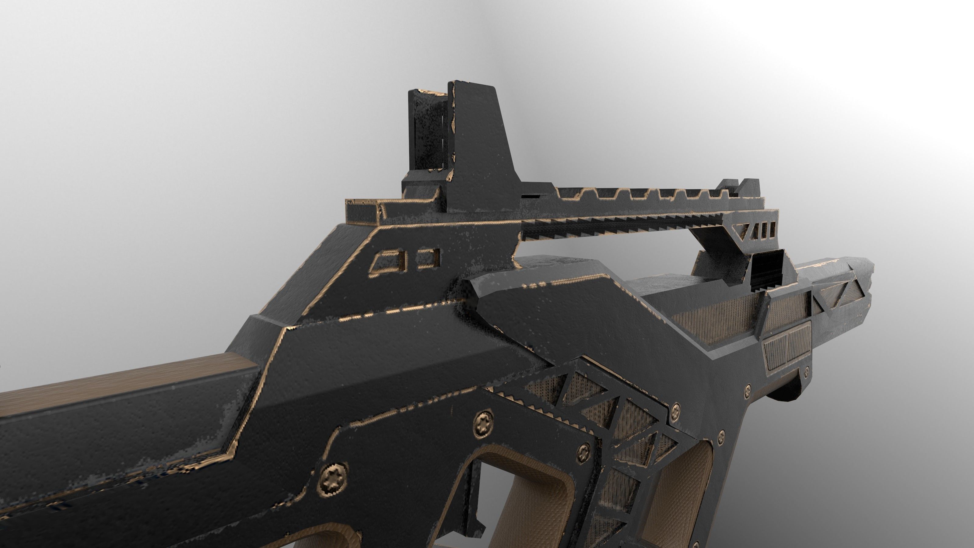 Plasma Gun Low-poly 3D model_2