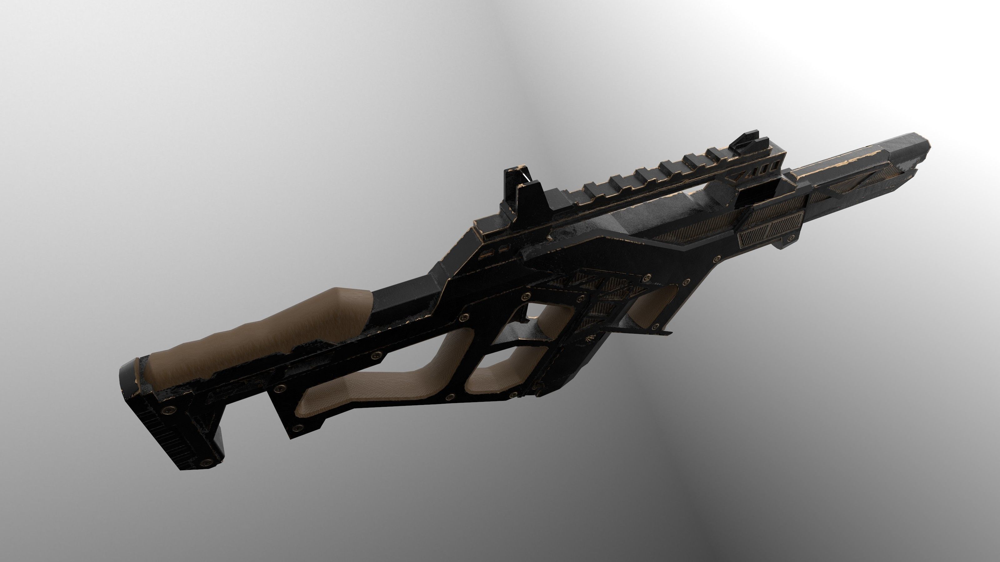 Plasma Gun Low-poly 3D model_5