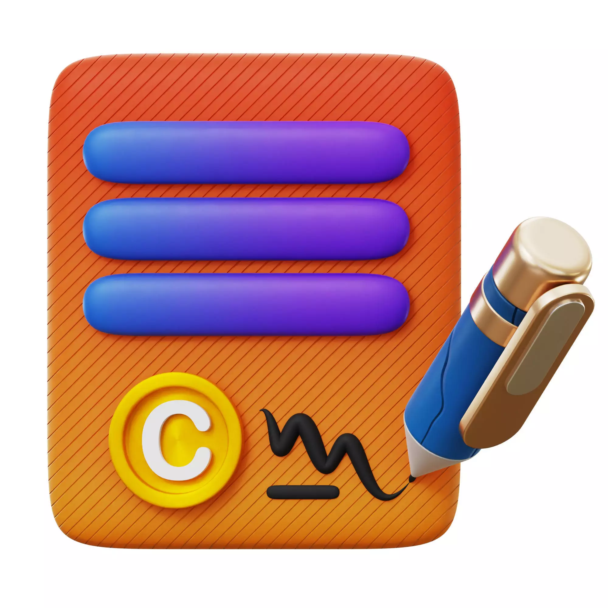 3D Contract Paper Low-poly 3D model_0