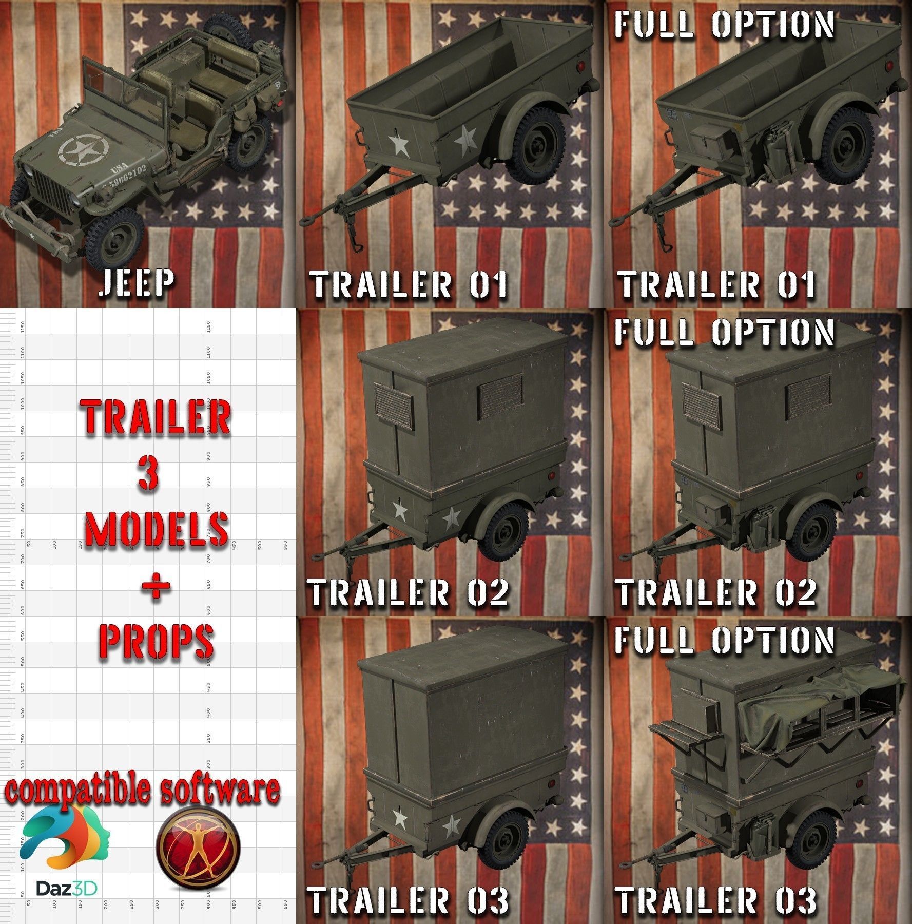 jeep willys MB 1944 hd txt Free 3D model_4