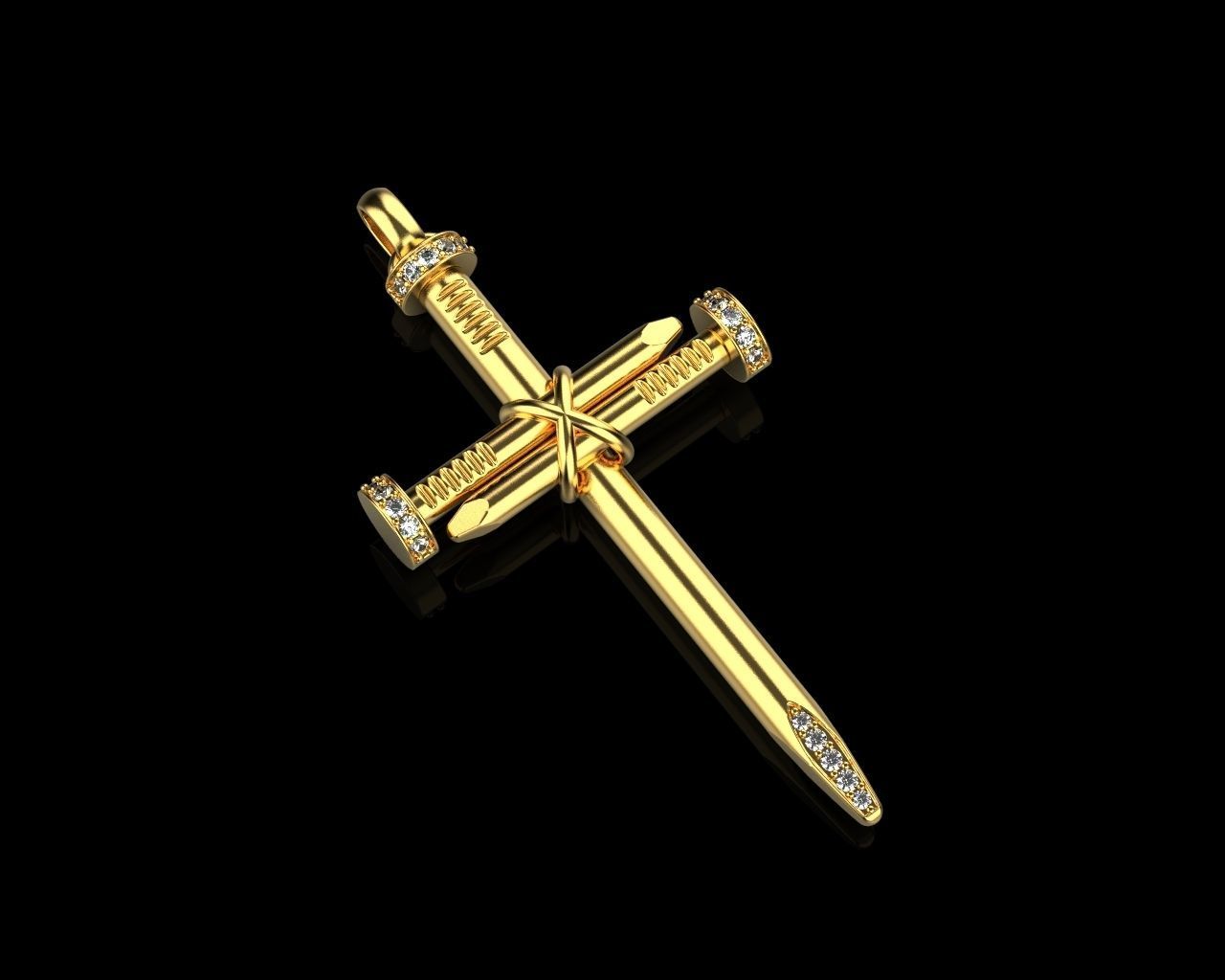 cross Nail 3D print model_17