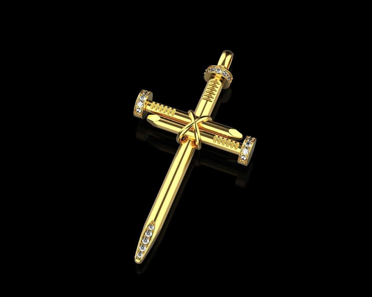 cross Nail 3D print model_9