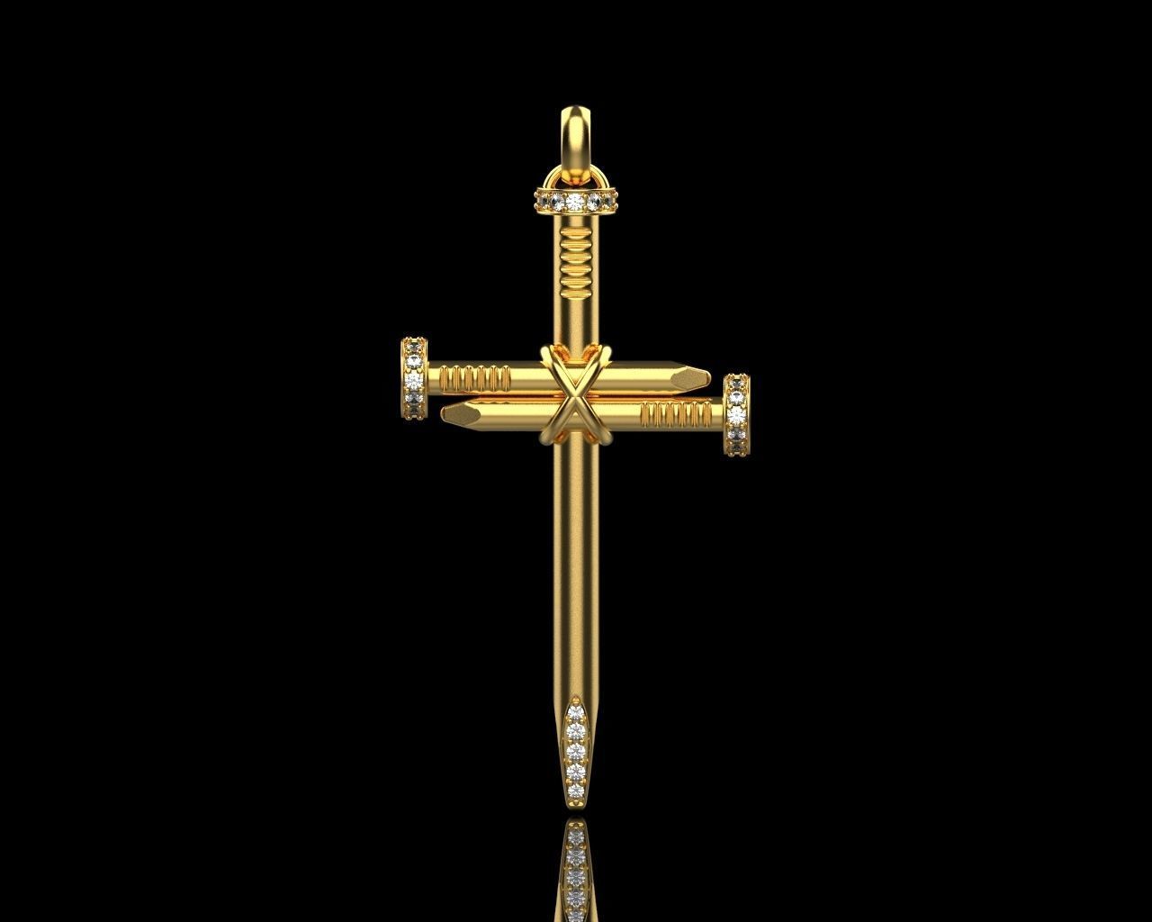 cross Nail 3D print model_2