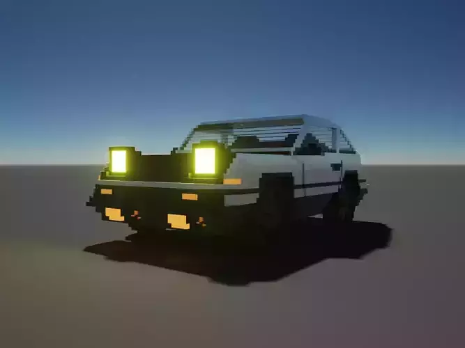 AE86 Car Chibi Voxel Art