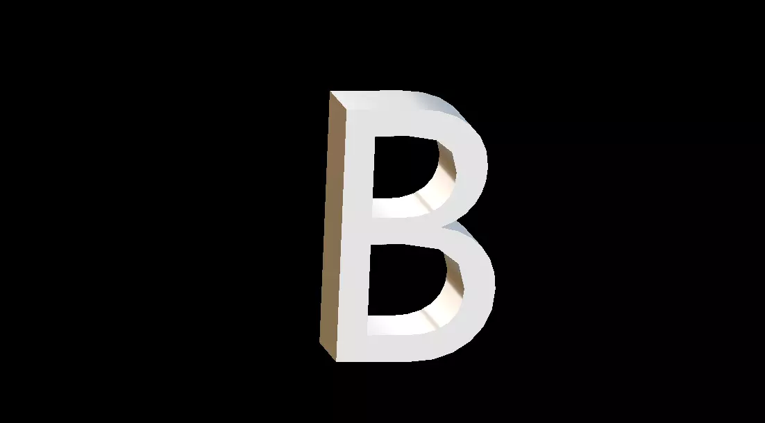 b the letter 3D model_0