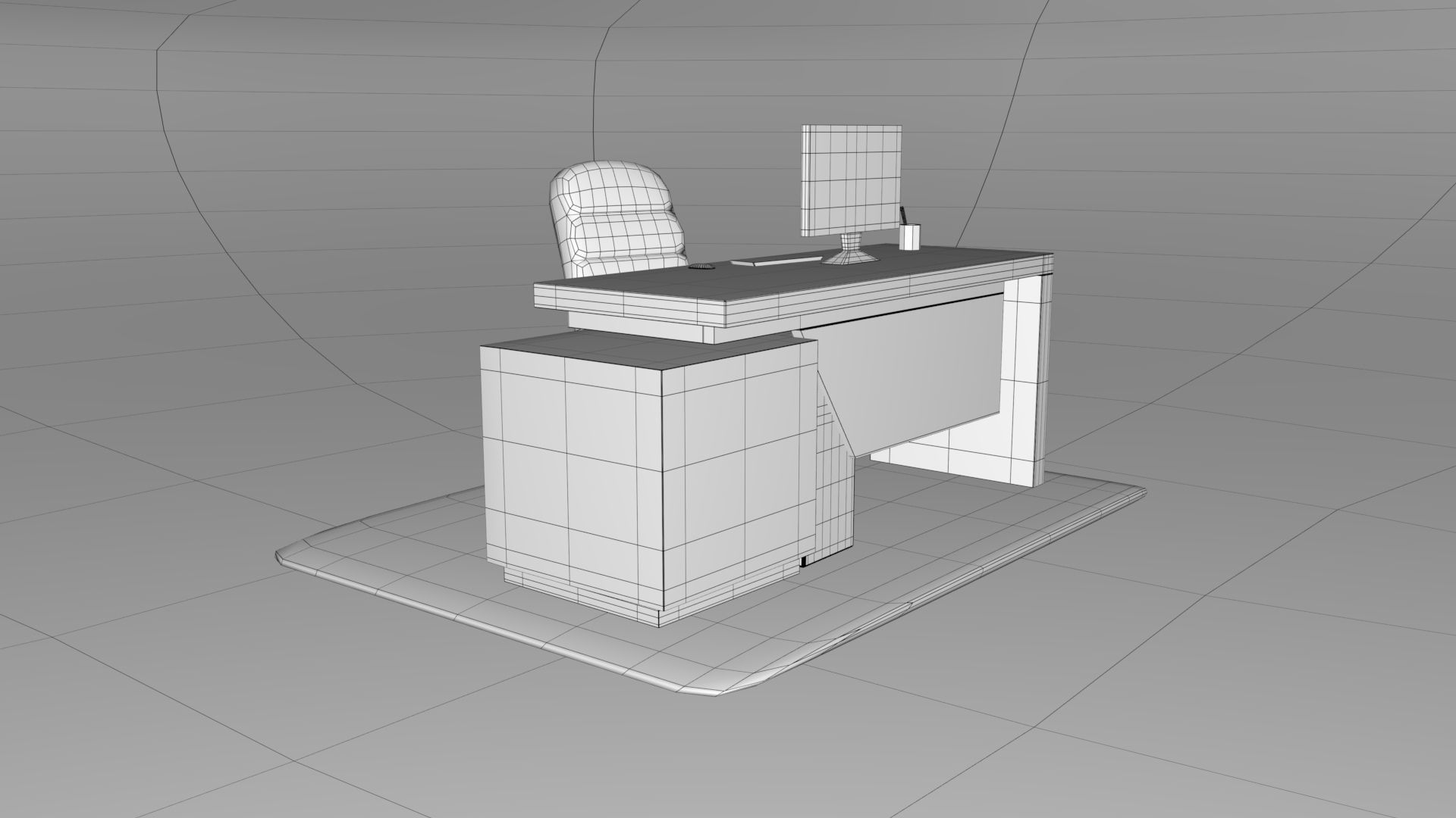 Office desk  3D model_12