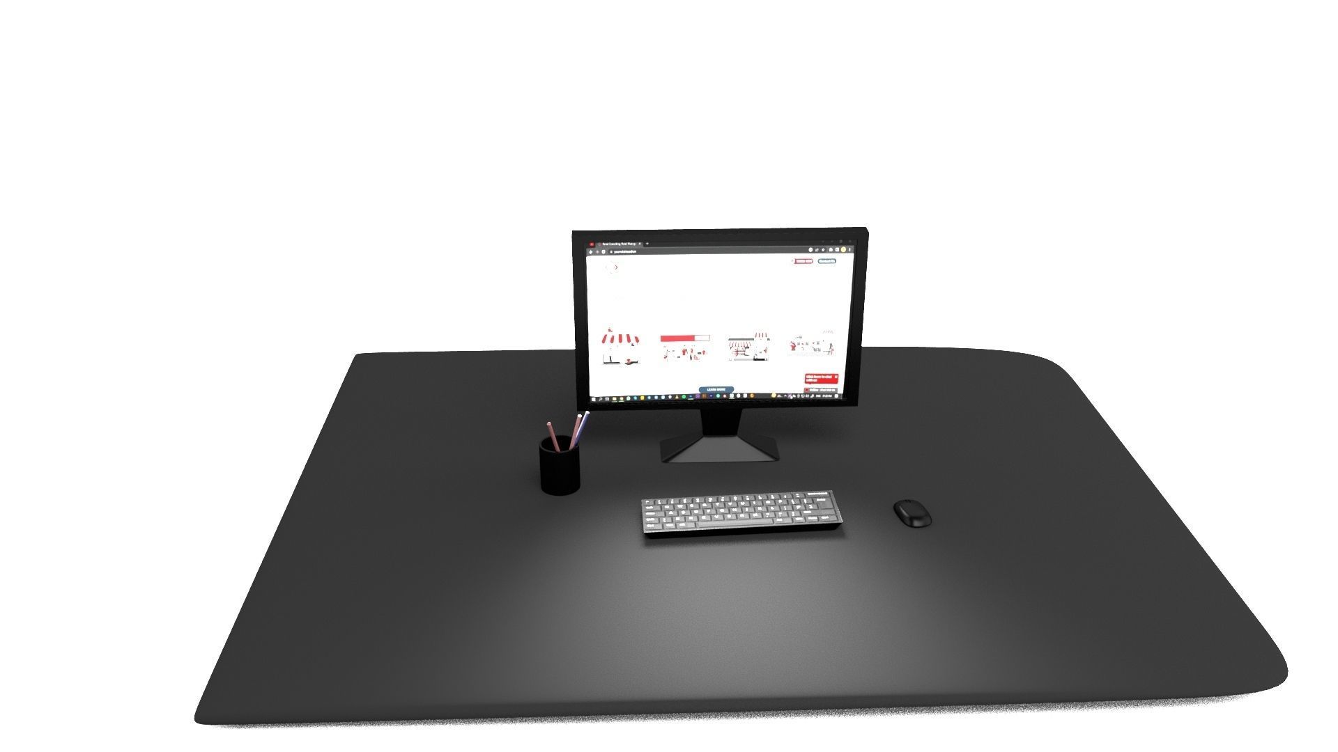 Office desk  3D model_7