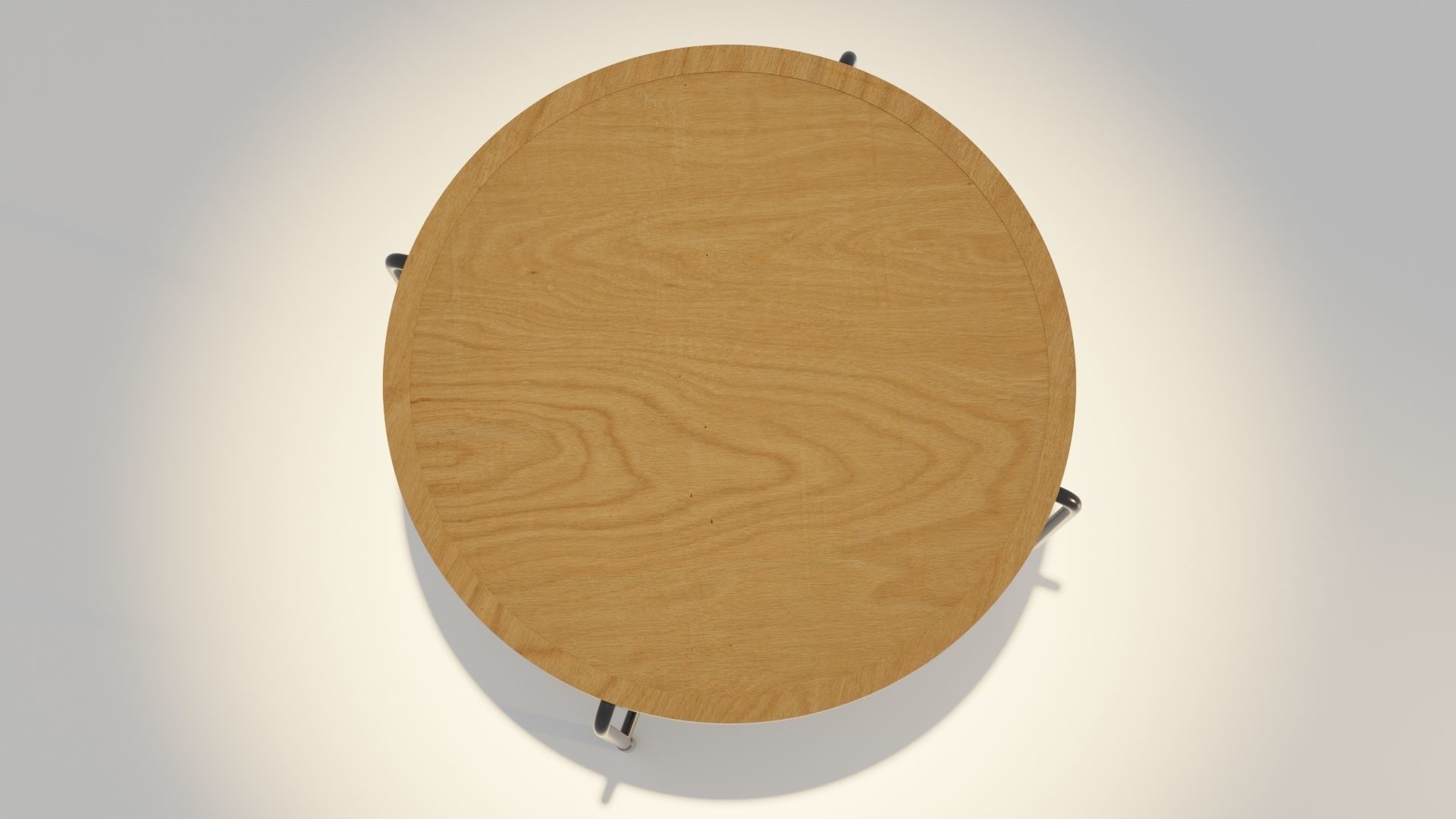 Wooden Top Table 3D model_2