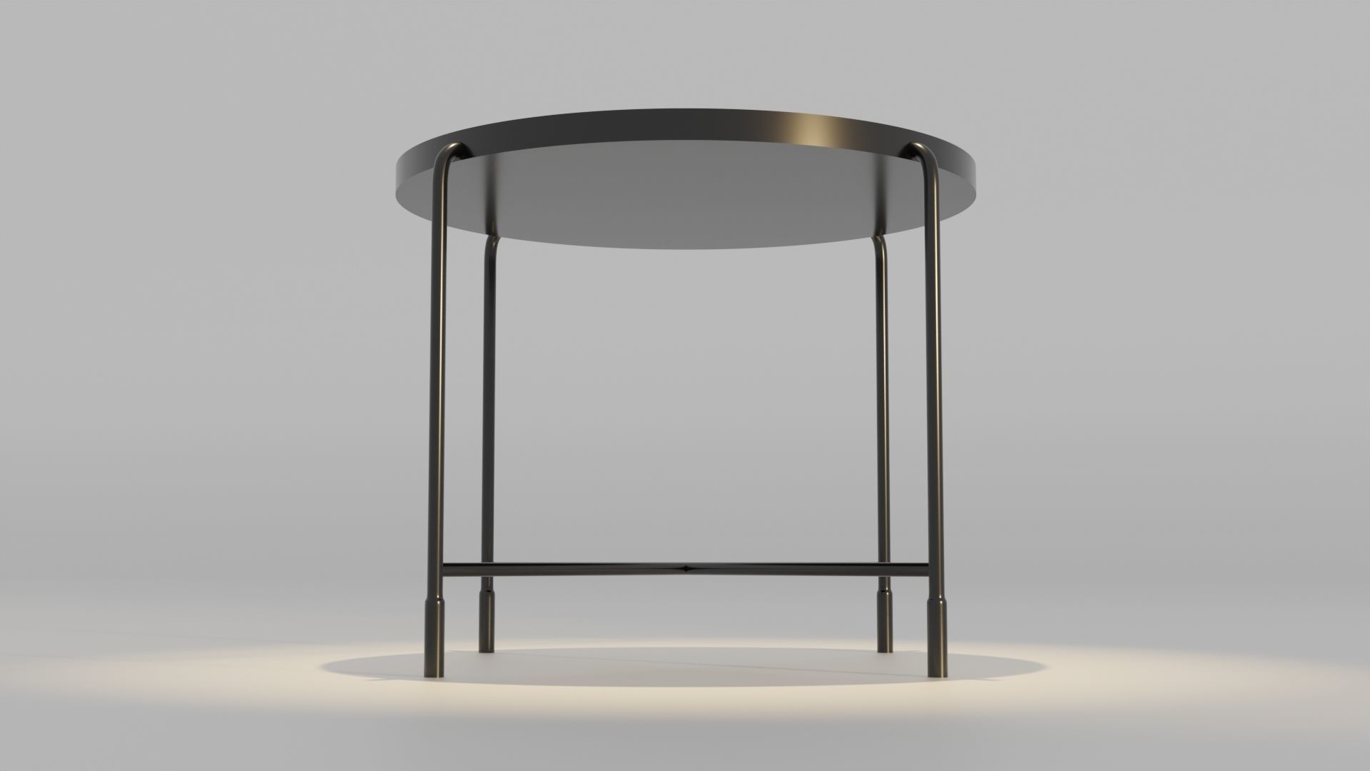 Wooden Top Table 3D model_3