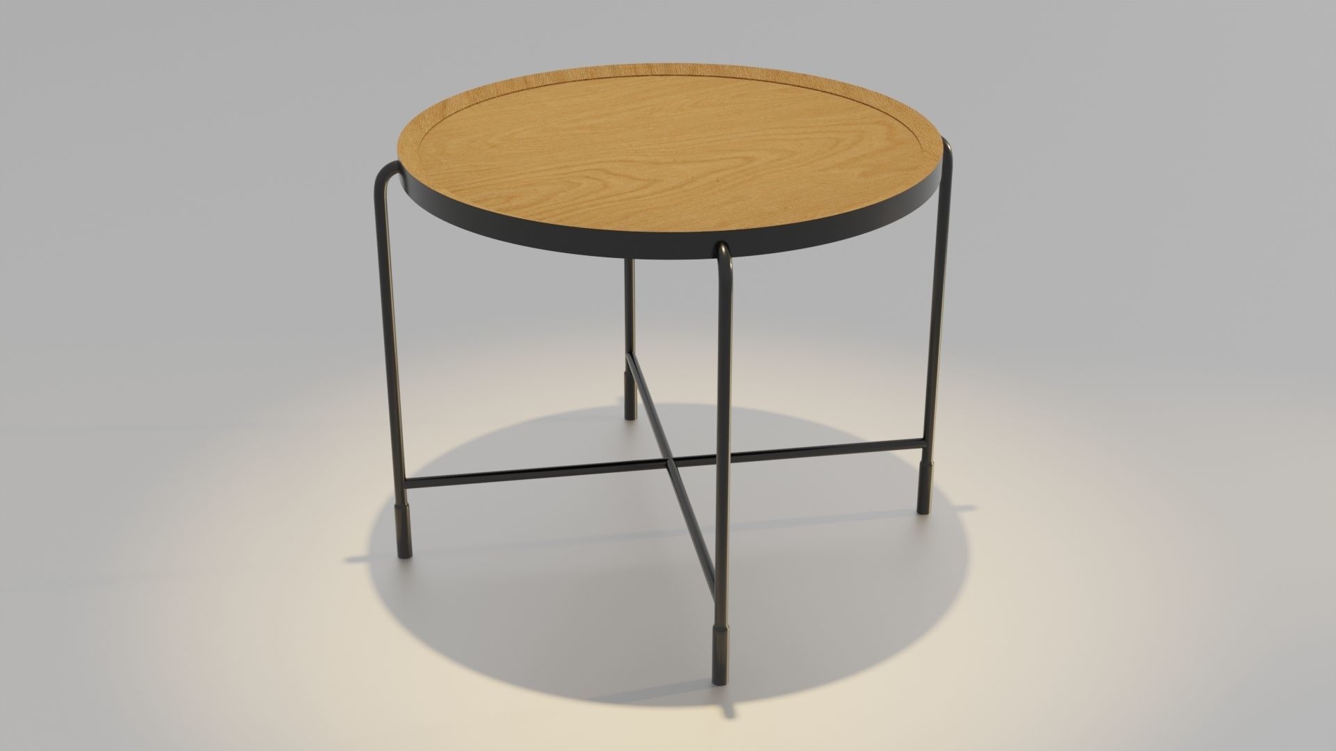 Wooden Top Table 3D model_1