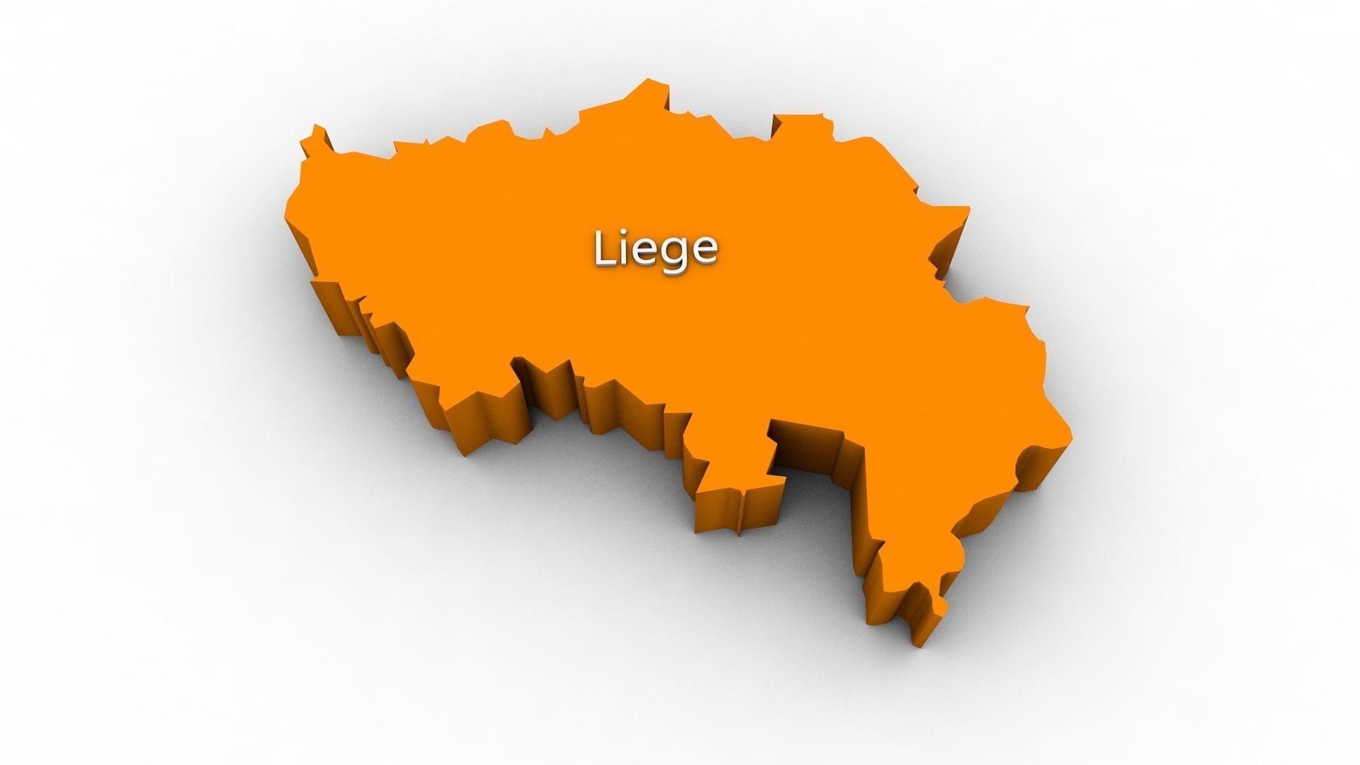 Belgium map - Political regions and flag 3D model_2