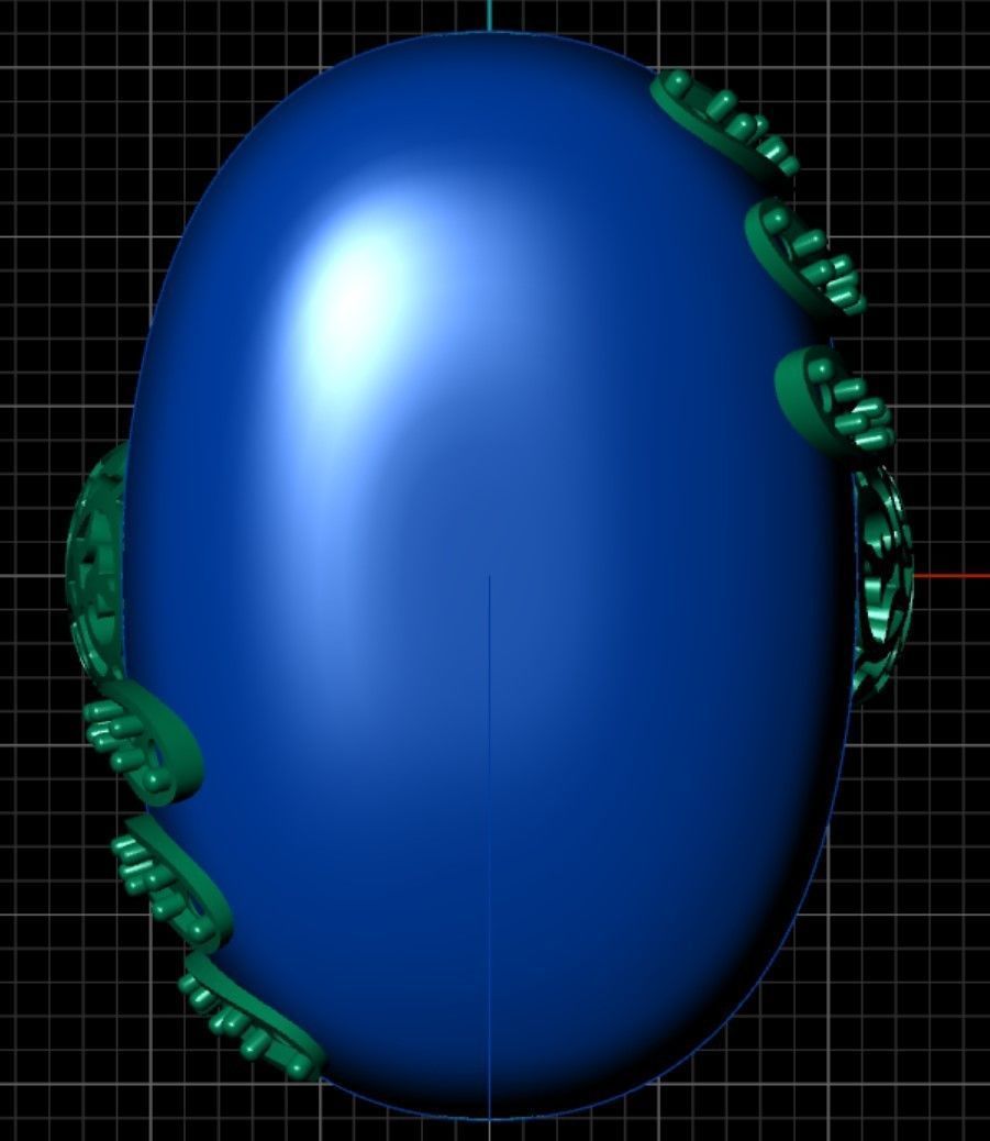 Oval Big Stone Red Ruby Diamond Ring 3D print model_4