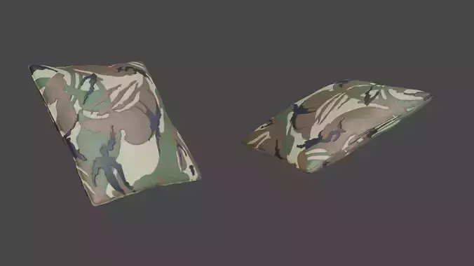 Military Pillow Designs Army Decorative Soldier Pillow Low-poly 3D model