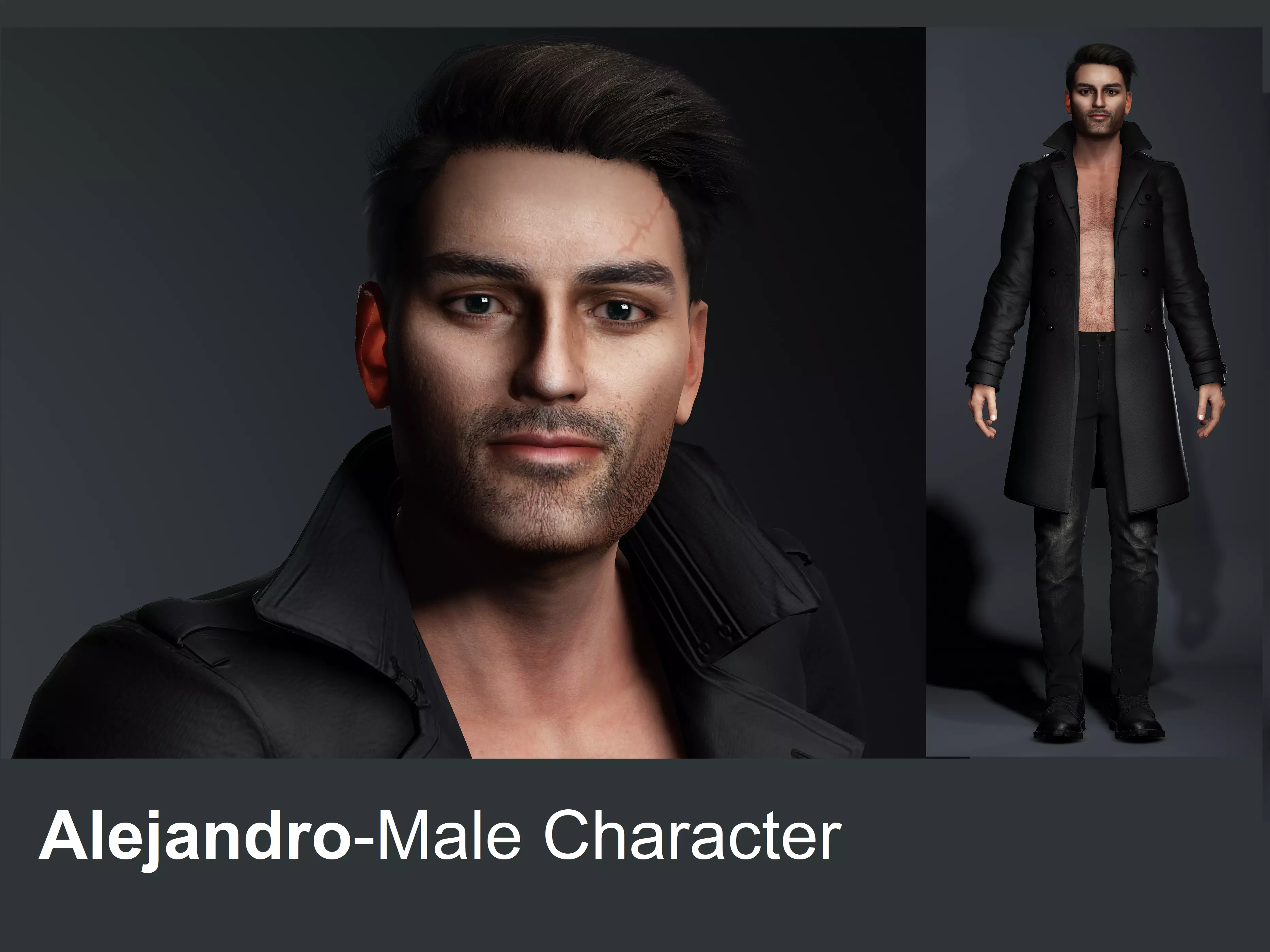 Alejandro-Male Character Low-poly 3D model_0
