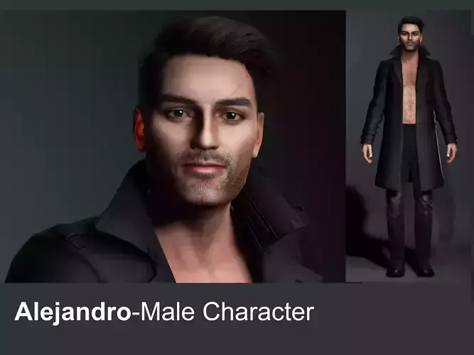 Alejandro-Male Character Low-poly 3D model