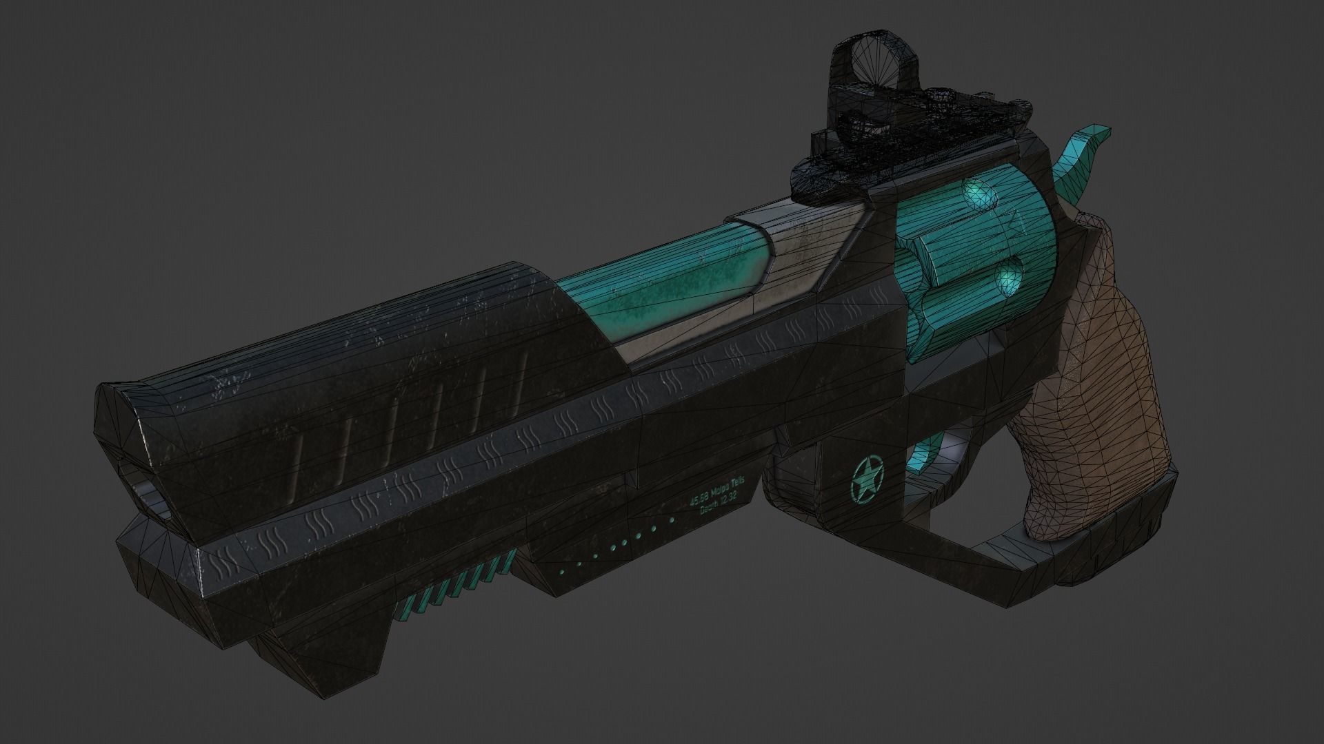 Revolver Weapon Game Ready Model Low-poly 3D model_2