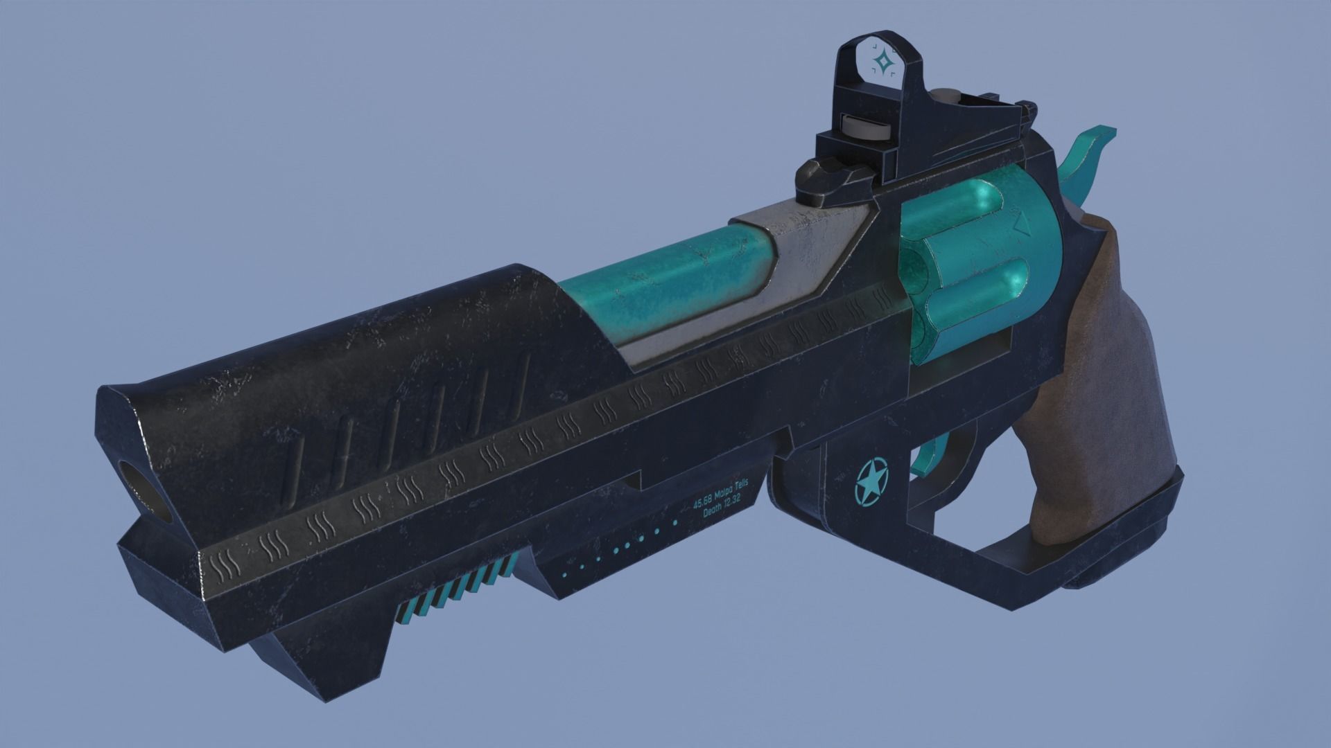 Revolver Weapon Game Ready Model Low-poly 3D model_3