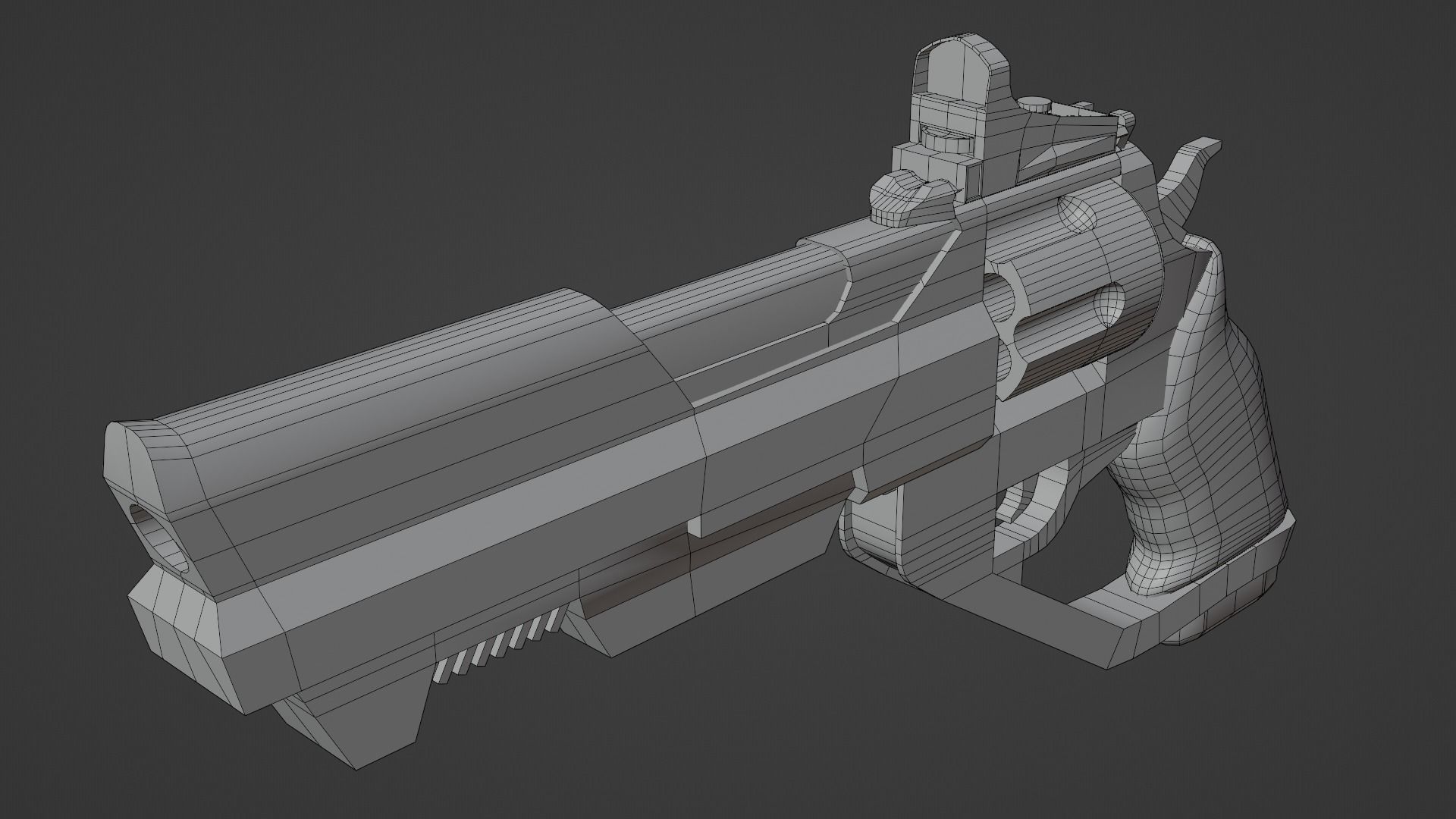 Revolver Weapon Game Ready Model Low-poly 3D model_4