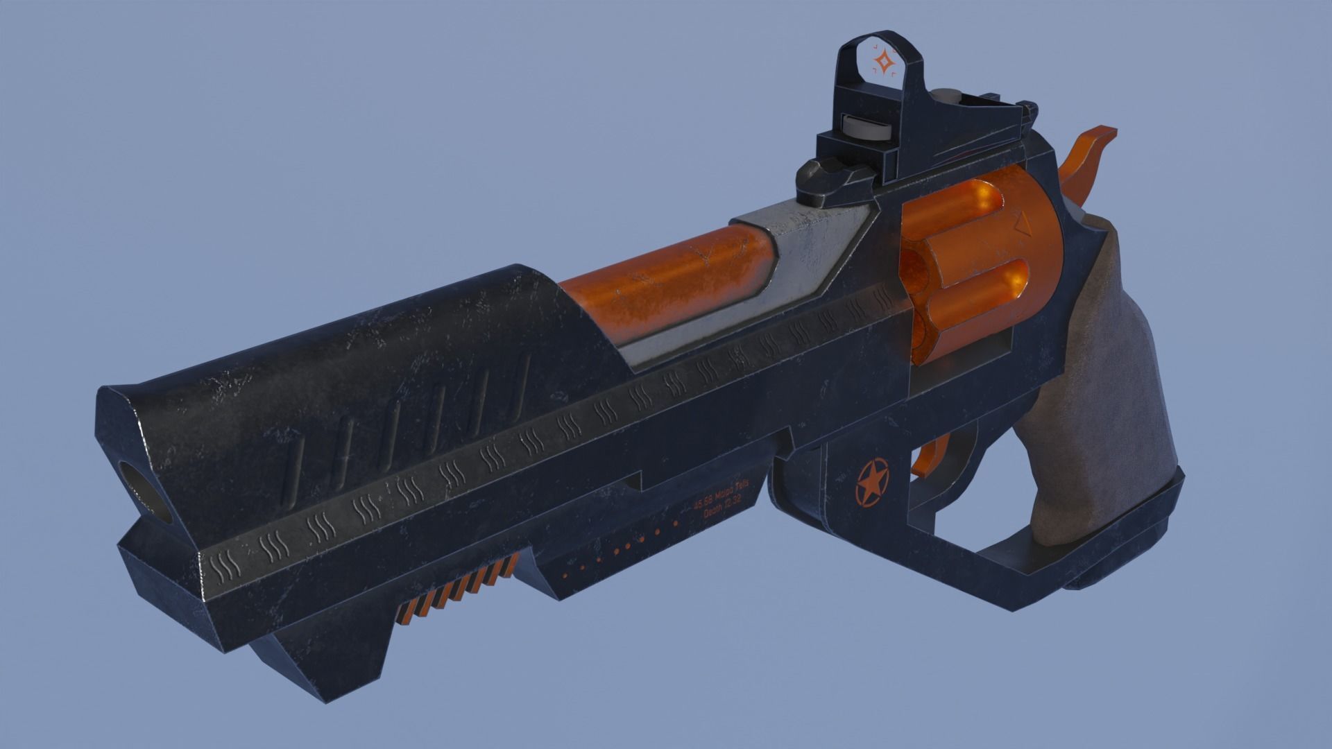 Revolver Weapon Game Ready Model Low-poly 3D model_1