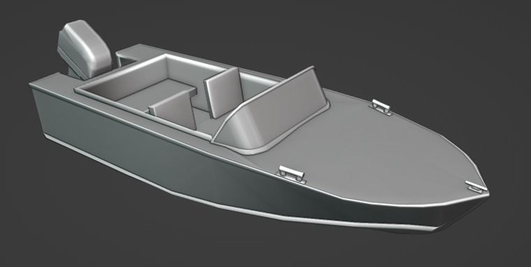 SpeedBoat  Low-poly 3D model_11