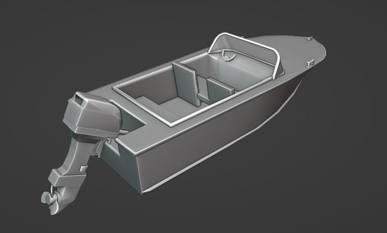 SpeedBoat  Low-poly 3D model_9