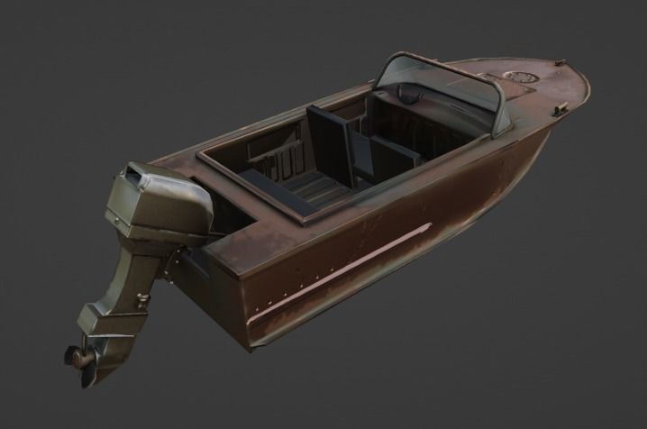 SpeedBoat  Low-poly 3D model_8