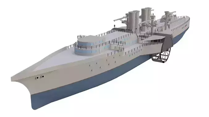 PASSENGER STEAMSHIP Low-poly Low-poly 3D model