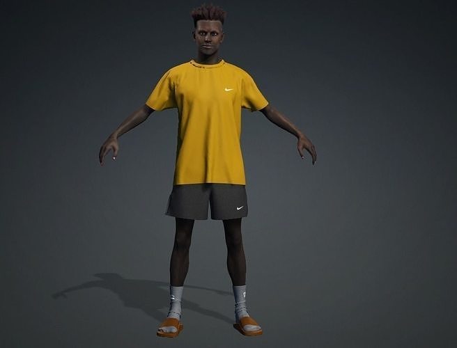 Meet CHIBU - Realistic Standing Black Boy  Low-poly 3D model