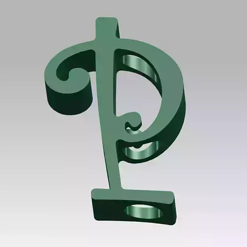 Personalized 3D Printed Straw Buddy - P Letter Shape 3D print model