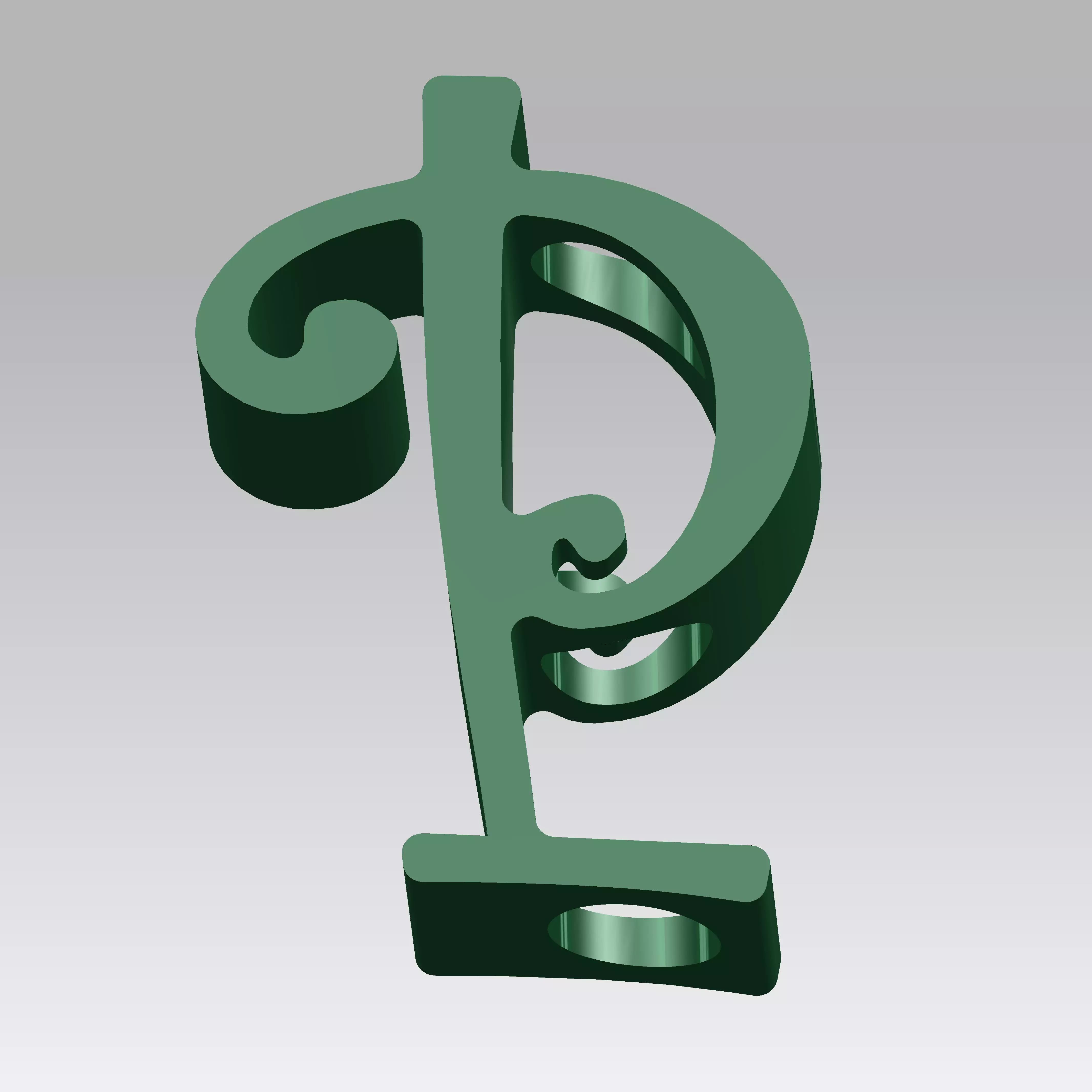 Personalized 3D Printed Straw Buddy - P Letter Shape 3D print model_0