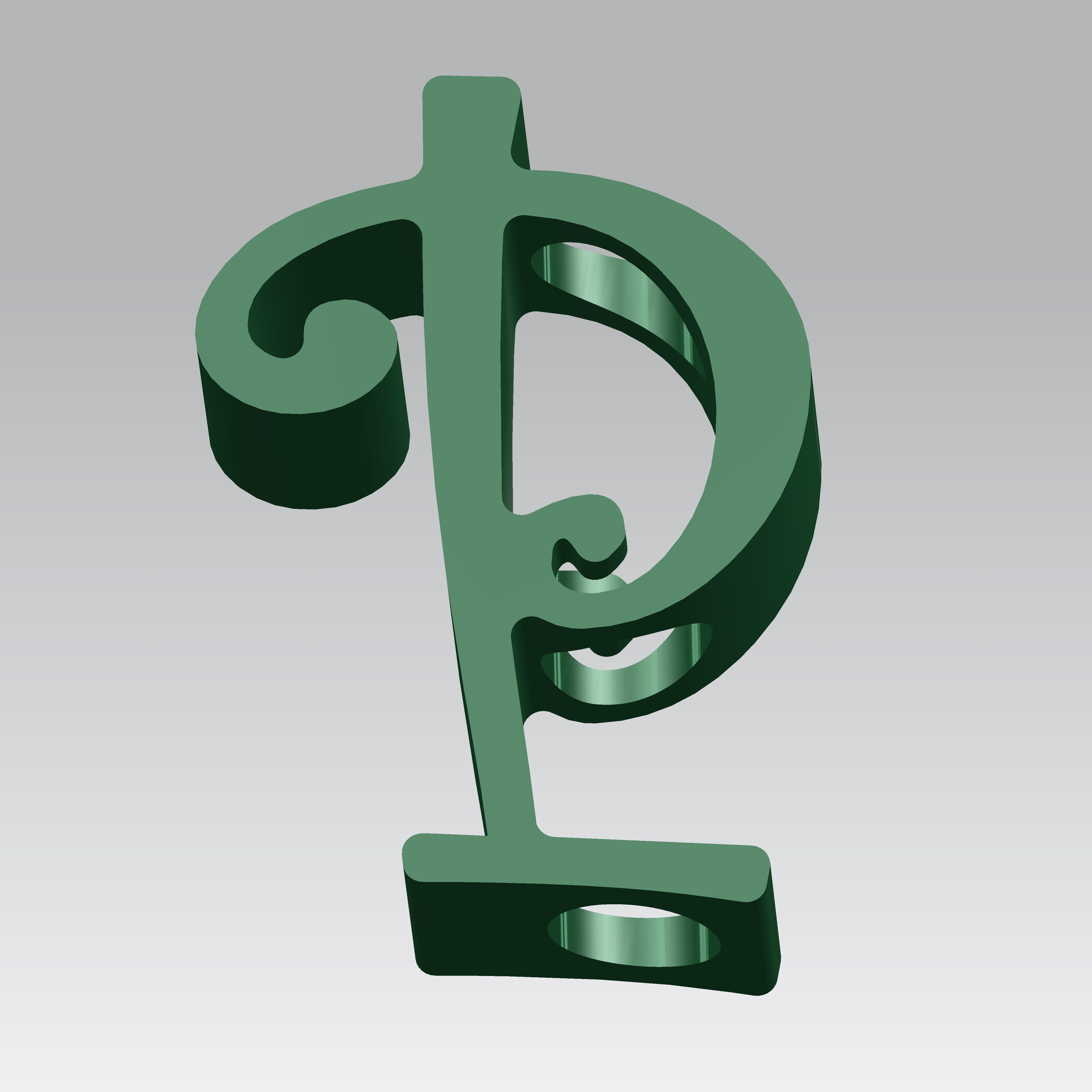 Personalized 3D Printed Straw Buddy - P Letter Shape 3D print model_4