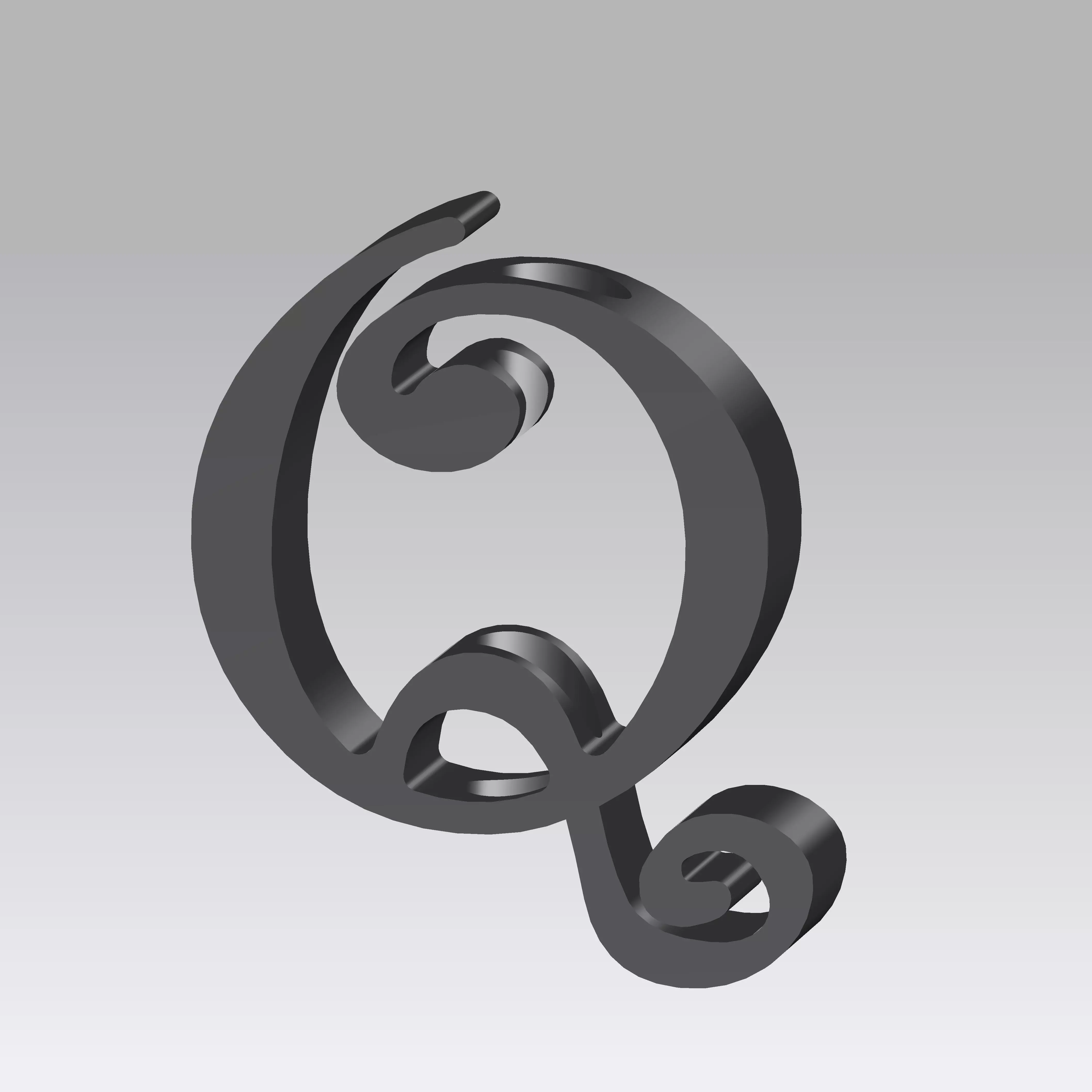 Q Straw Topper 3D print model_0